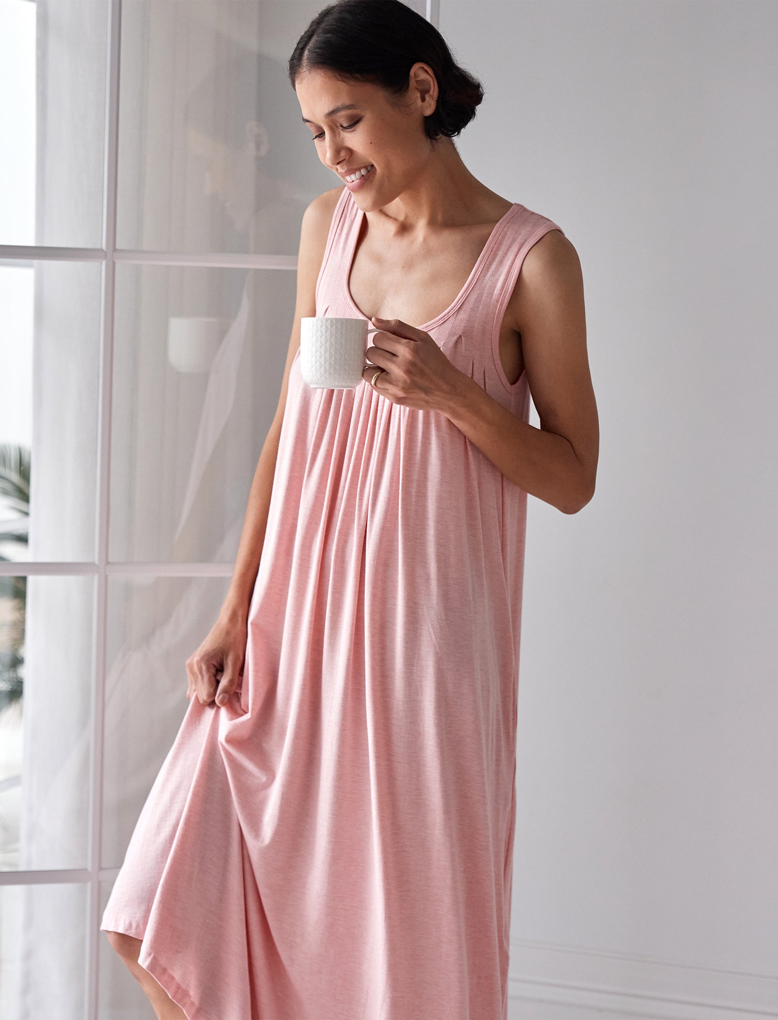 Kate Modal Soft Pleat Front Maxi Nightie
