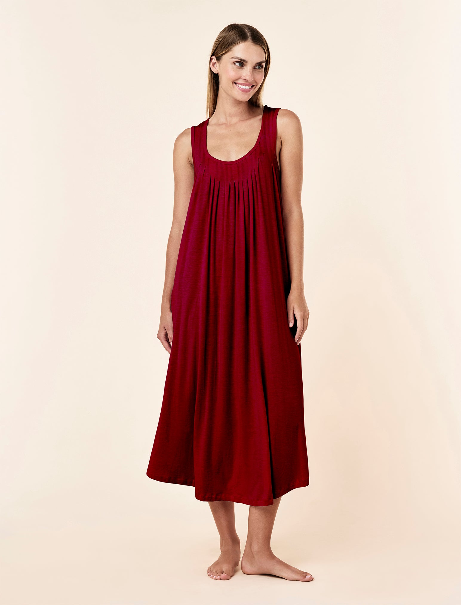 Kate Modal Soft Pleat Front Maxi Nightie
