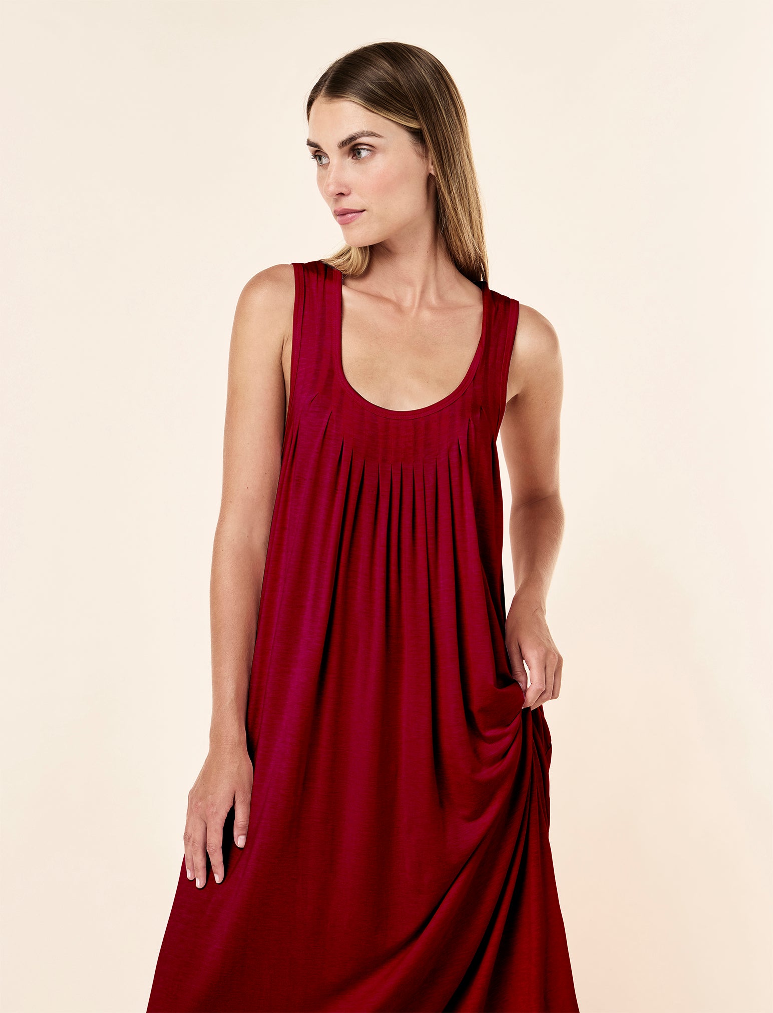 Kate Modal Soft Pleat Front Maxi Nightie