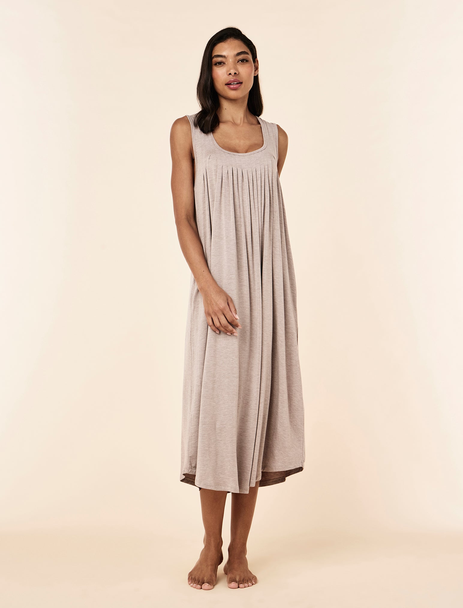 Kate Modal Soft Pleat Front Maxi Nightie