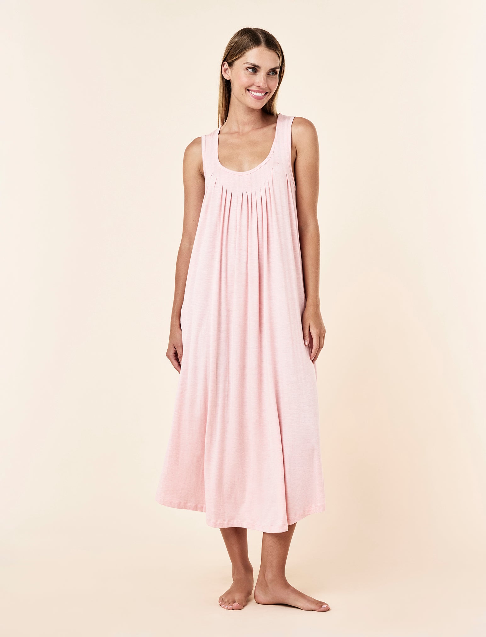 Kate Modal Soft Pleat Front Maxi Nightie