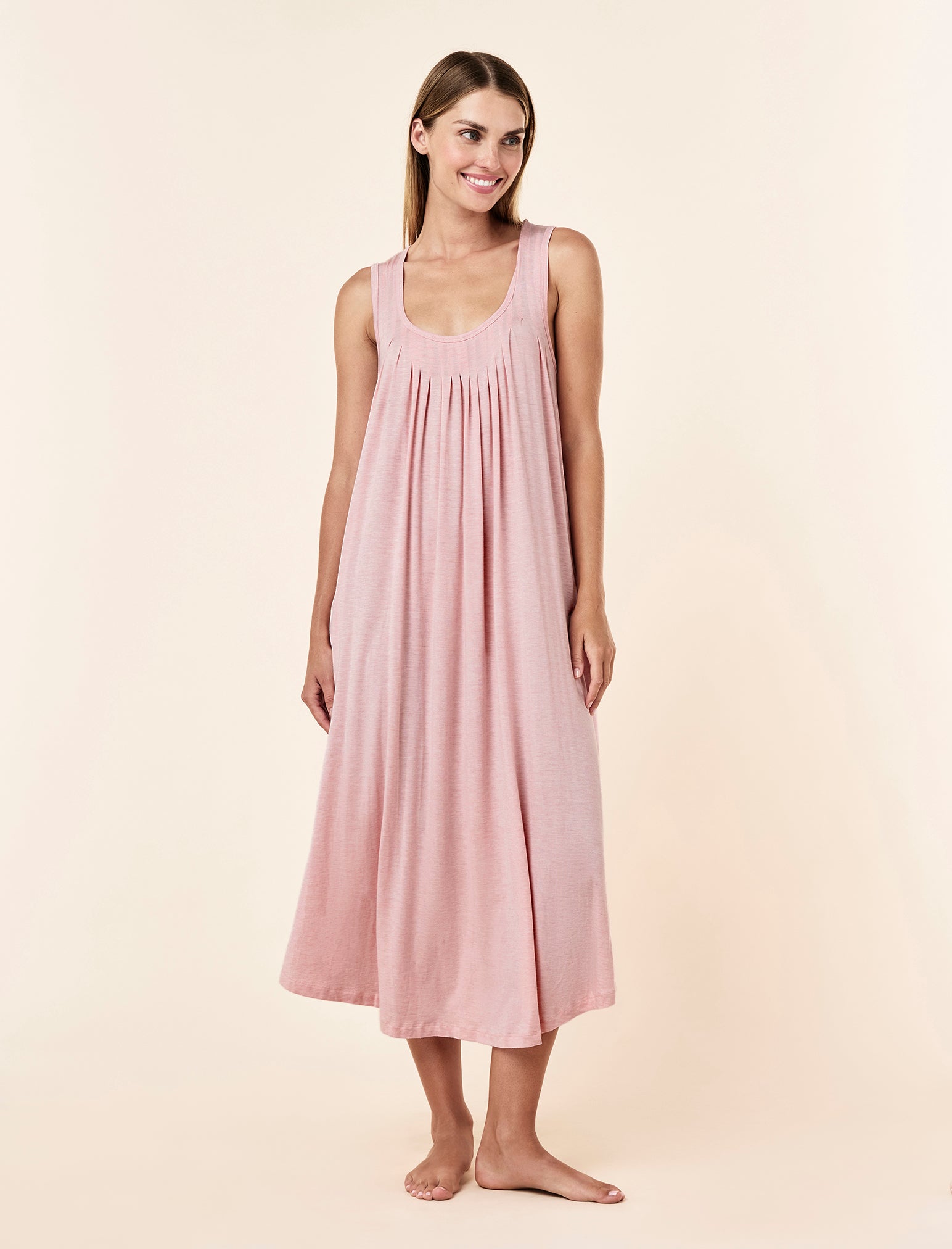 Kate Modal Soft Pleat Front Maxi Nightie
