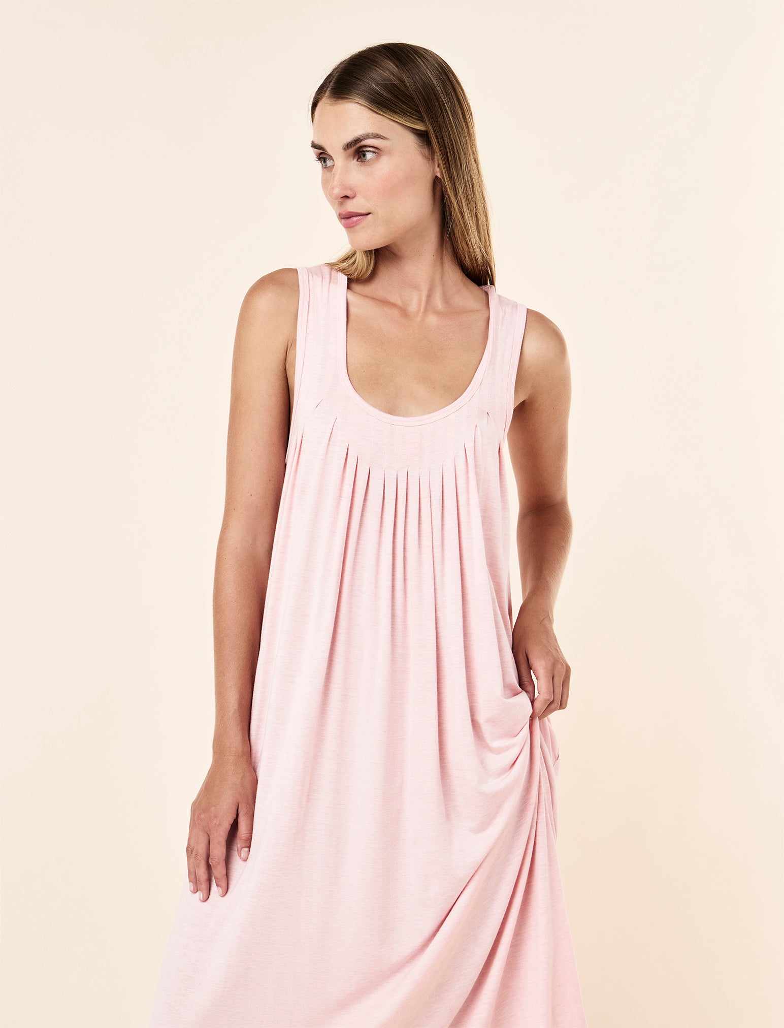 Kate Modal Soft Pleat Front Maxi Nightie