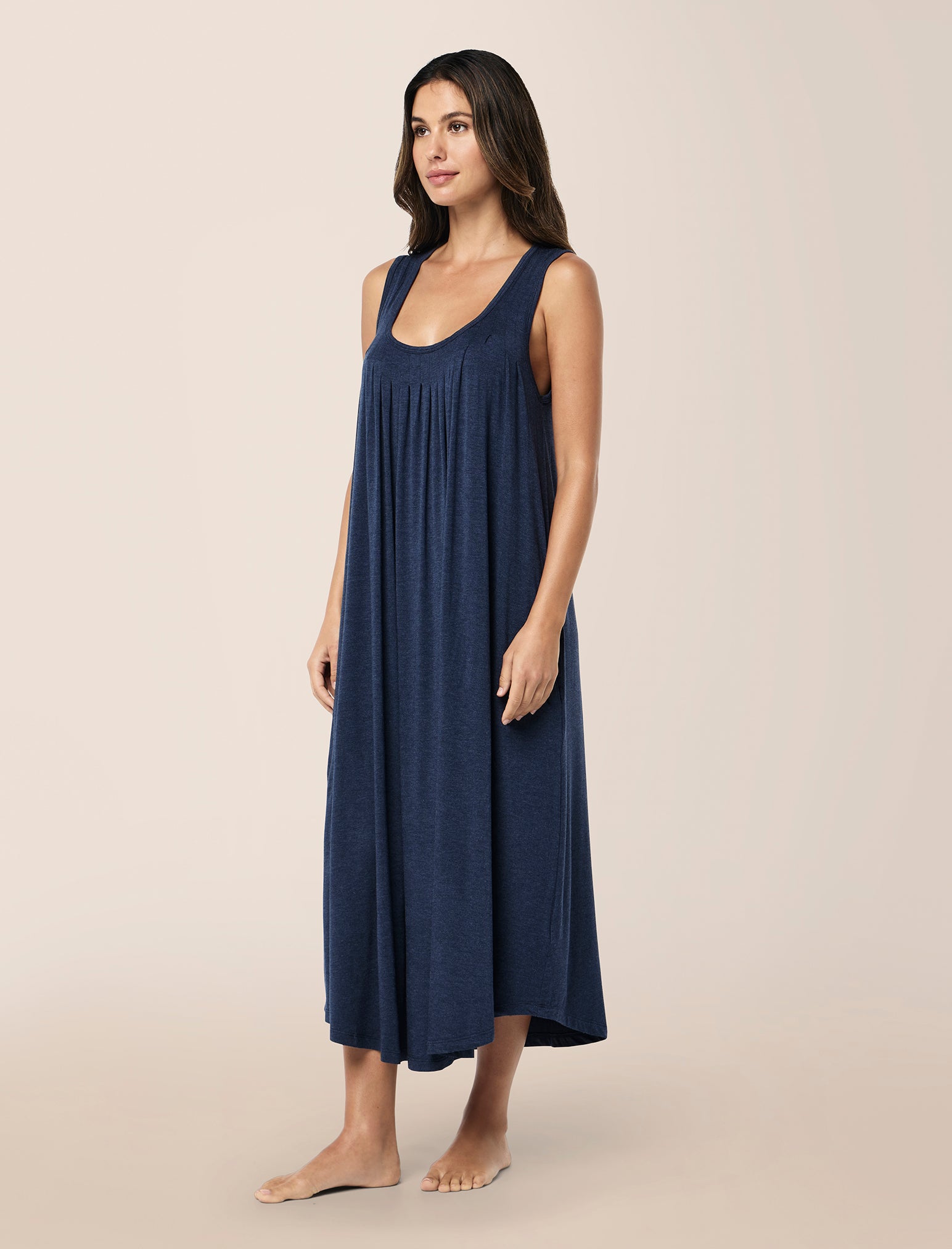Kate Modal Soft Pleat Front Maxi Nightie