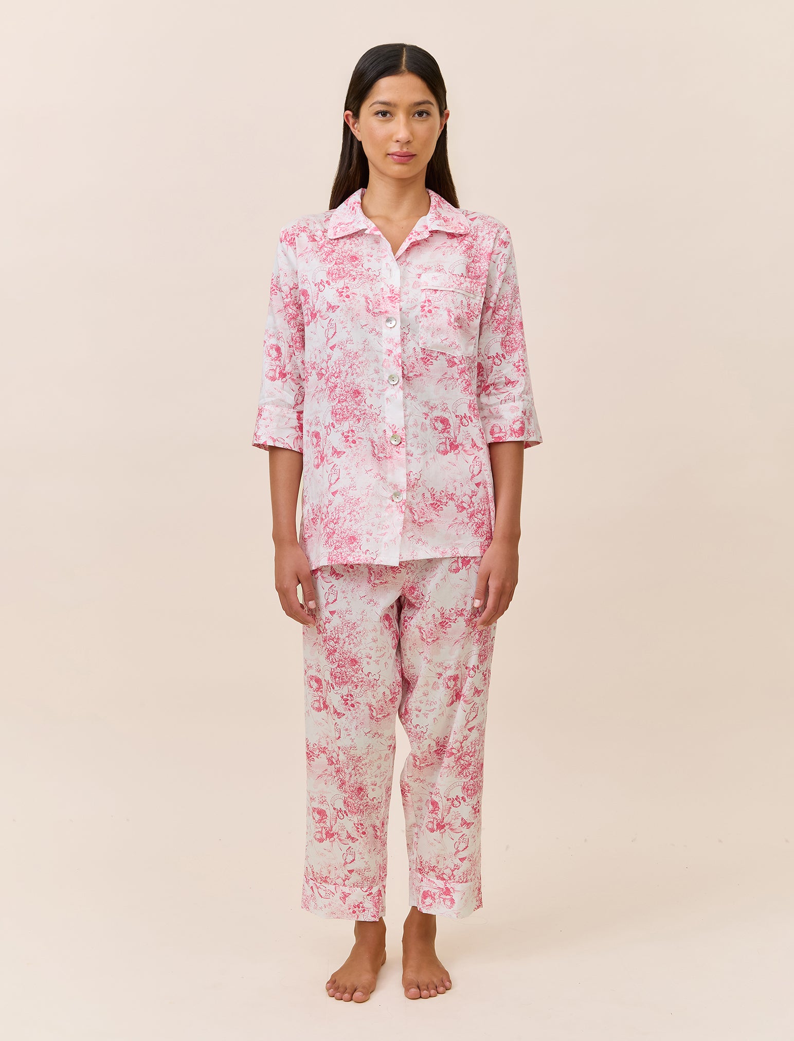 Toile De Jouy Crop PJ Set
