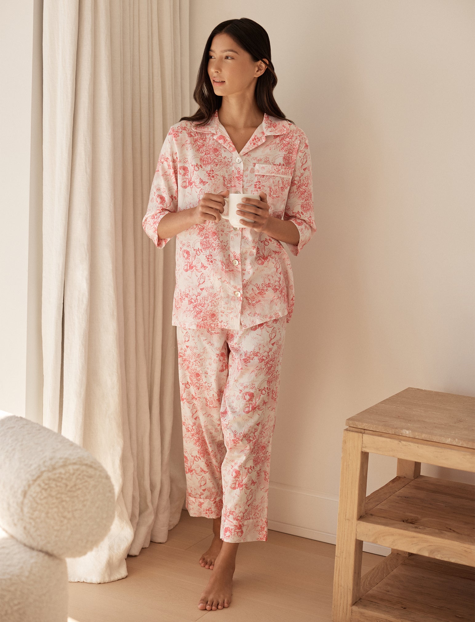 Toile De Jouy Crop PJ Set