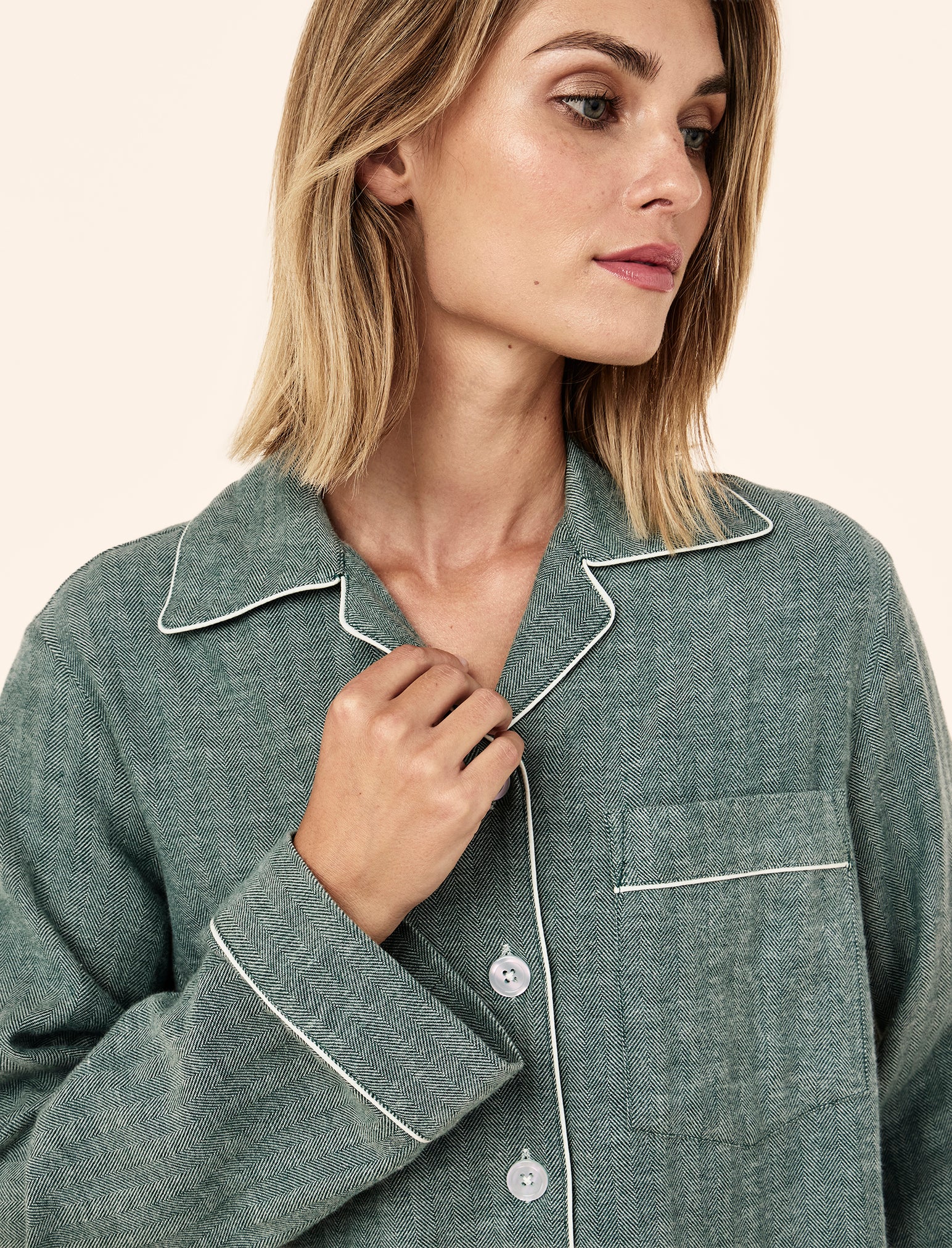 Super Soft Brushed Herringbone PJ Set