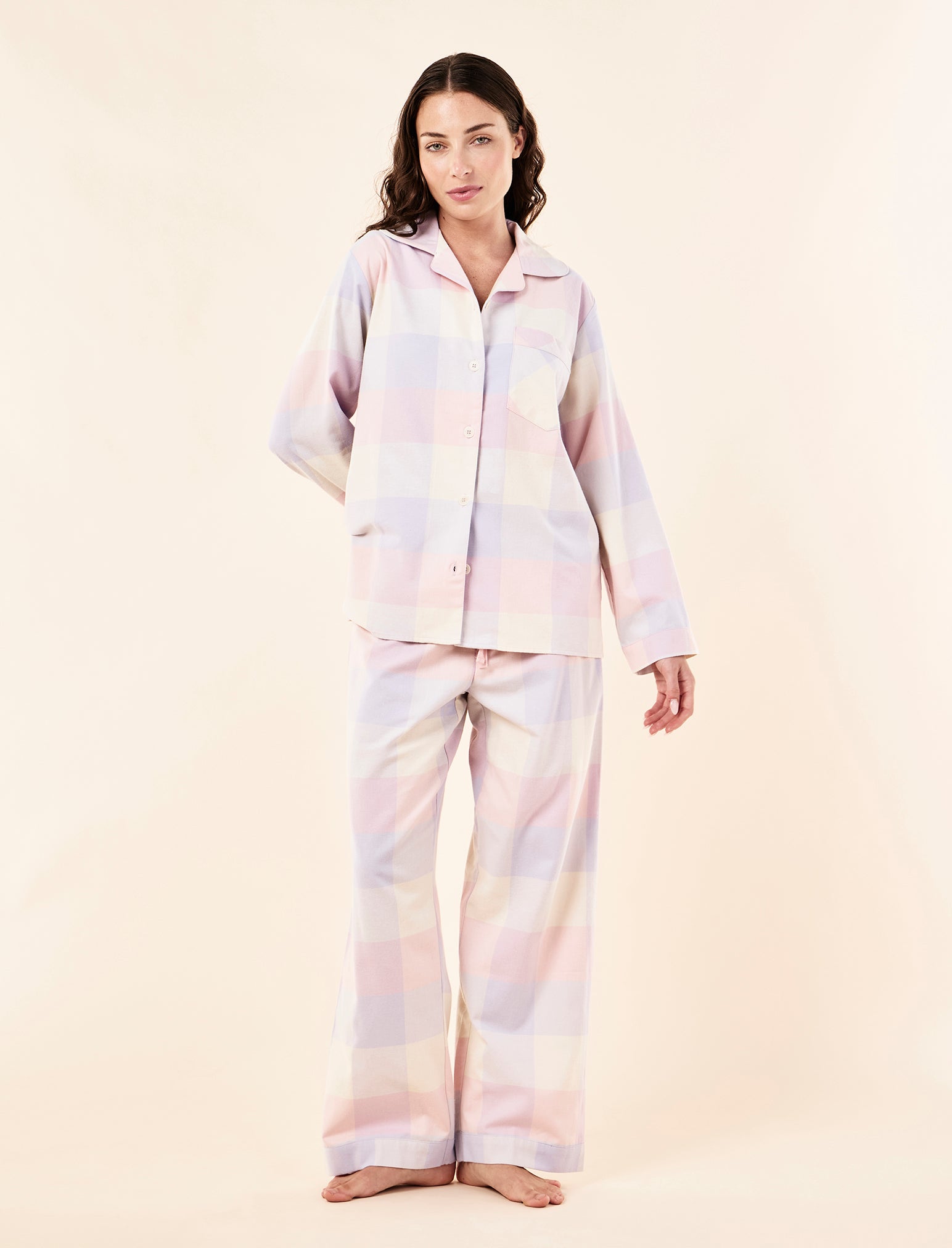 Organic Cotton Plaid Full Length PJ Set