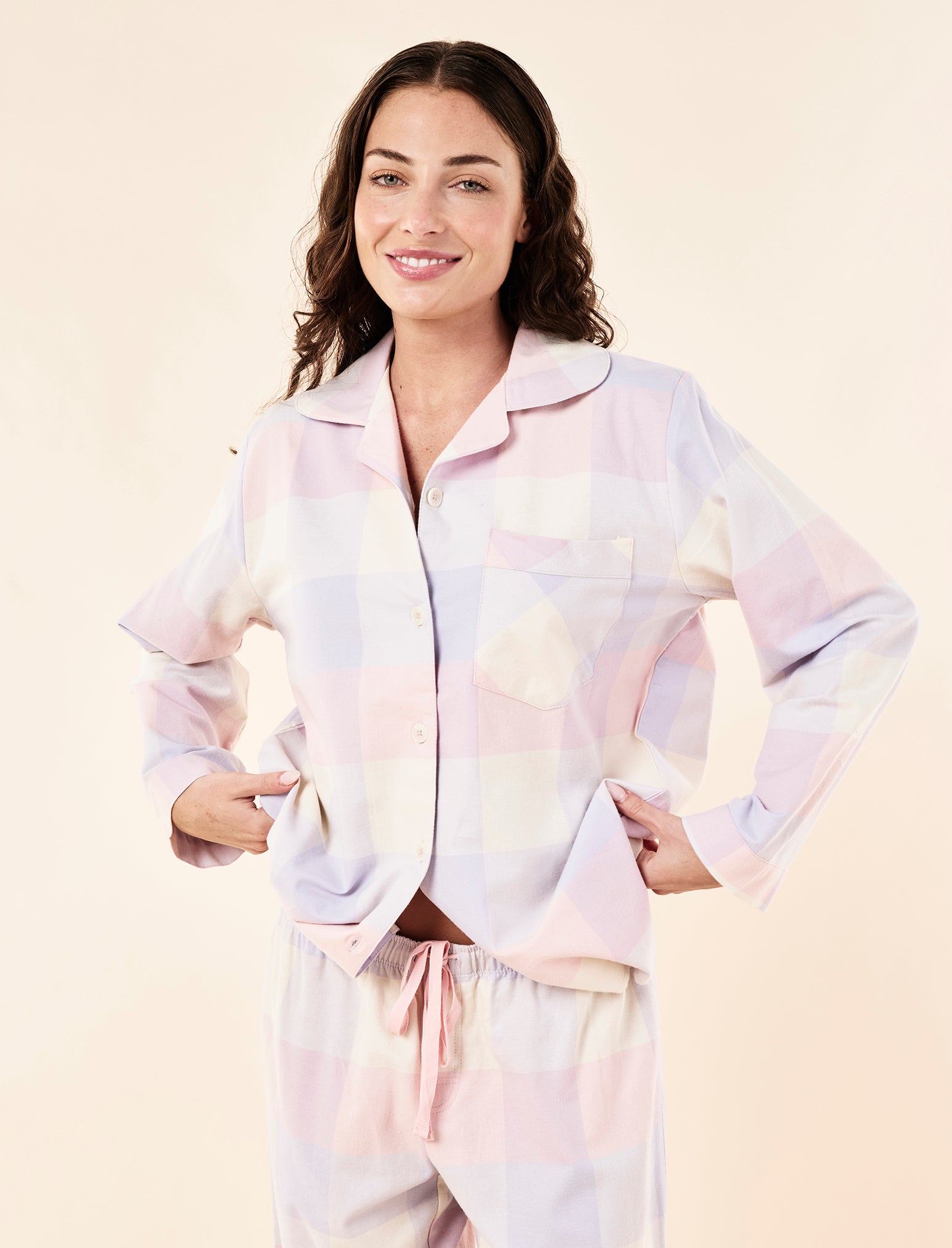 Organic Cotton Plaid Full Length PJ Set