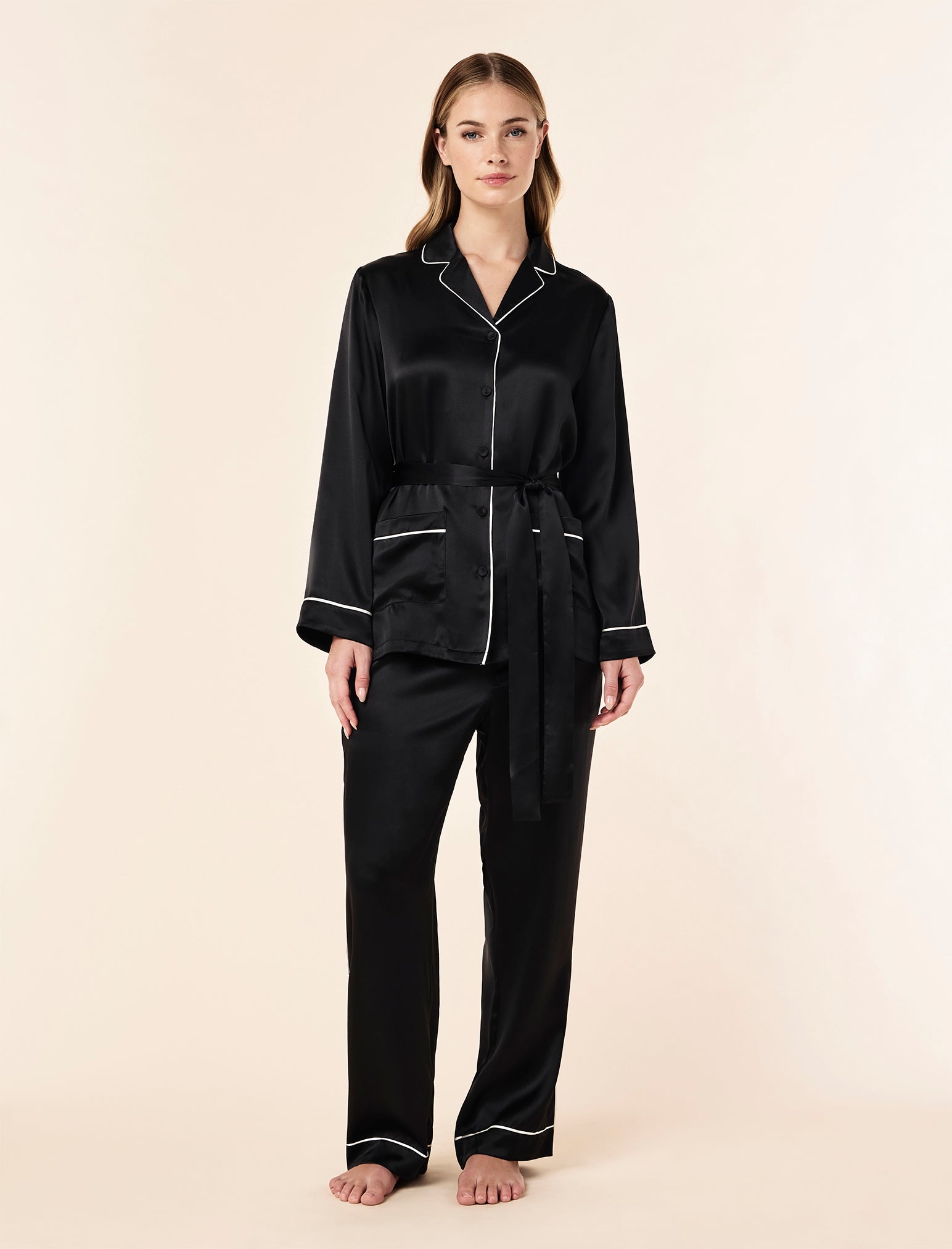 Sylvie Silk Wrap PJ Set