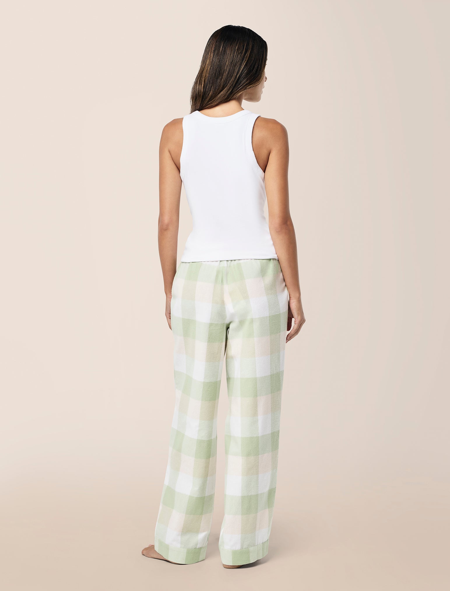 Organic Cotton Plaid Full Length Pant