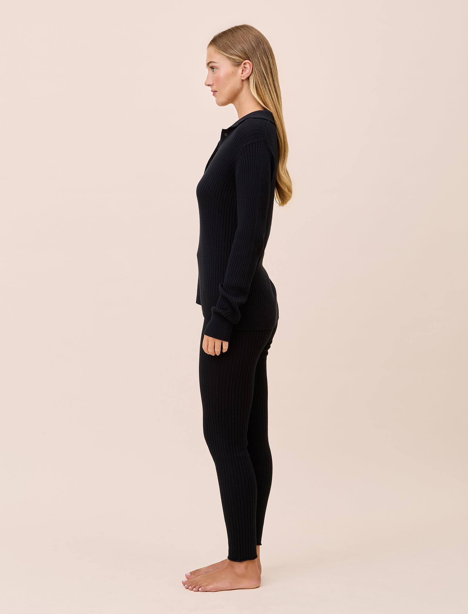 Colette Cosy Cotton Silk Rib LS Top