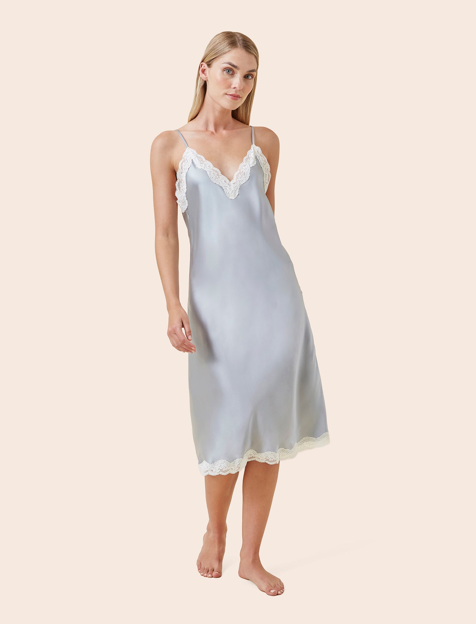 Annabelle Satin Lace Slip Nightie