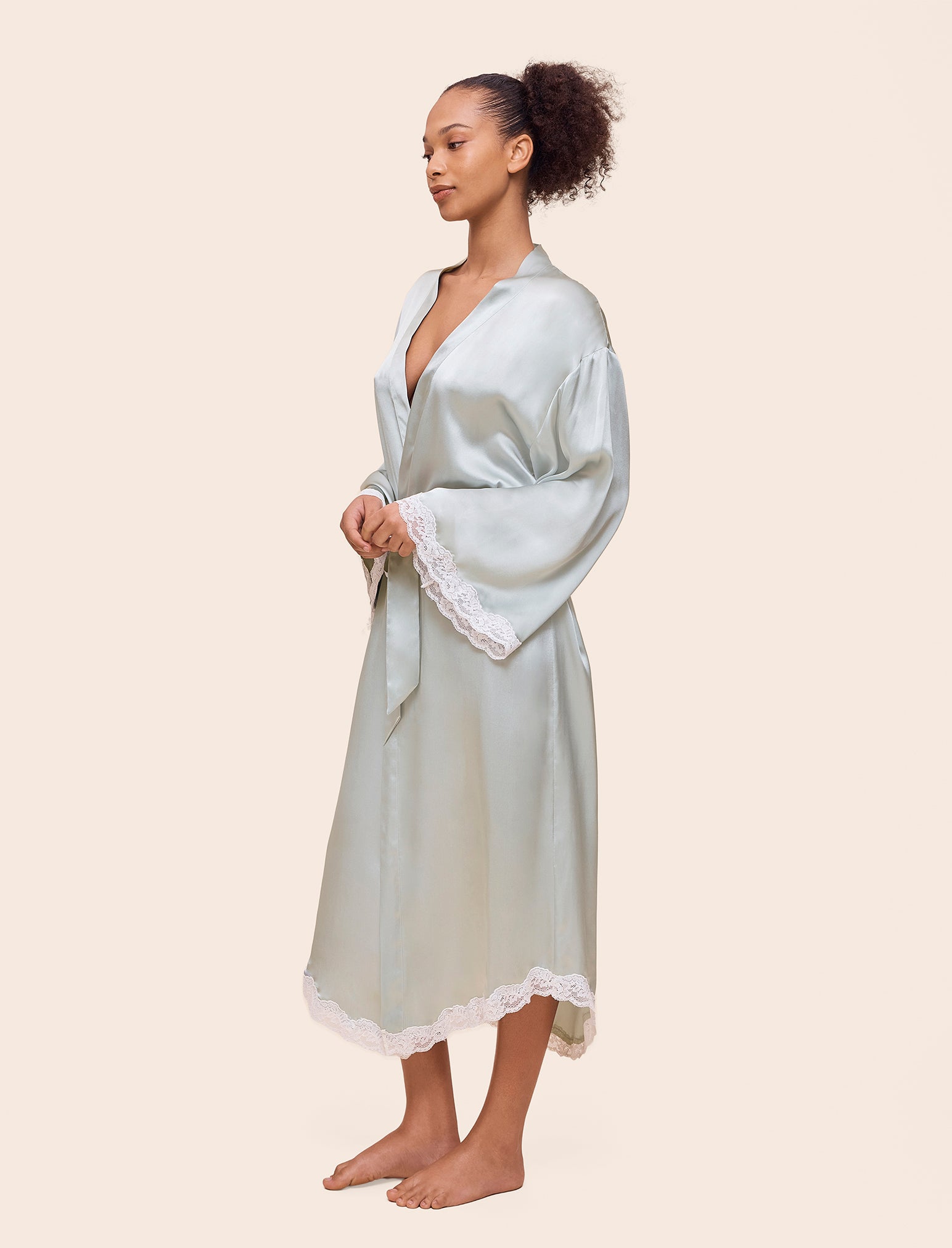 Annabelle Satin Lace Maxi Robe