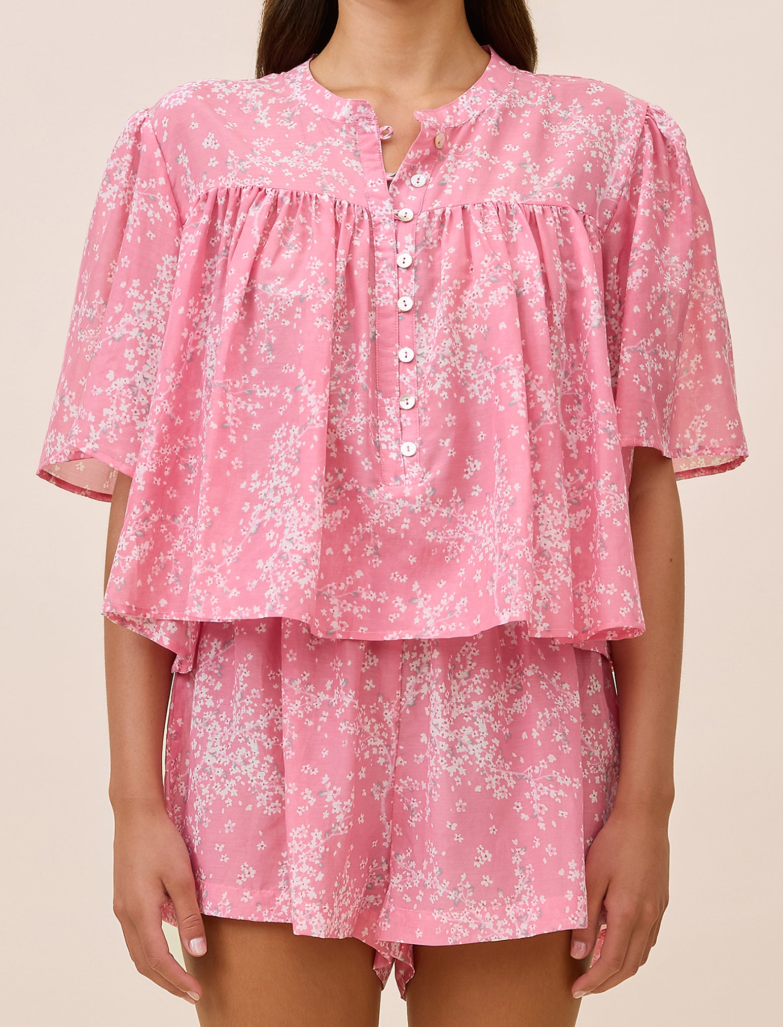 Cheri Blossom Smocked Top