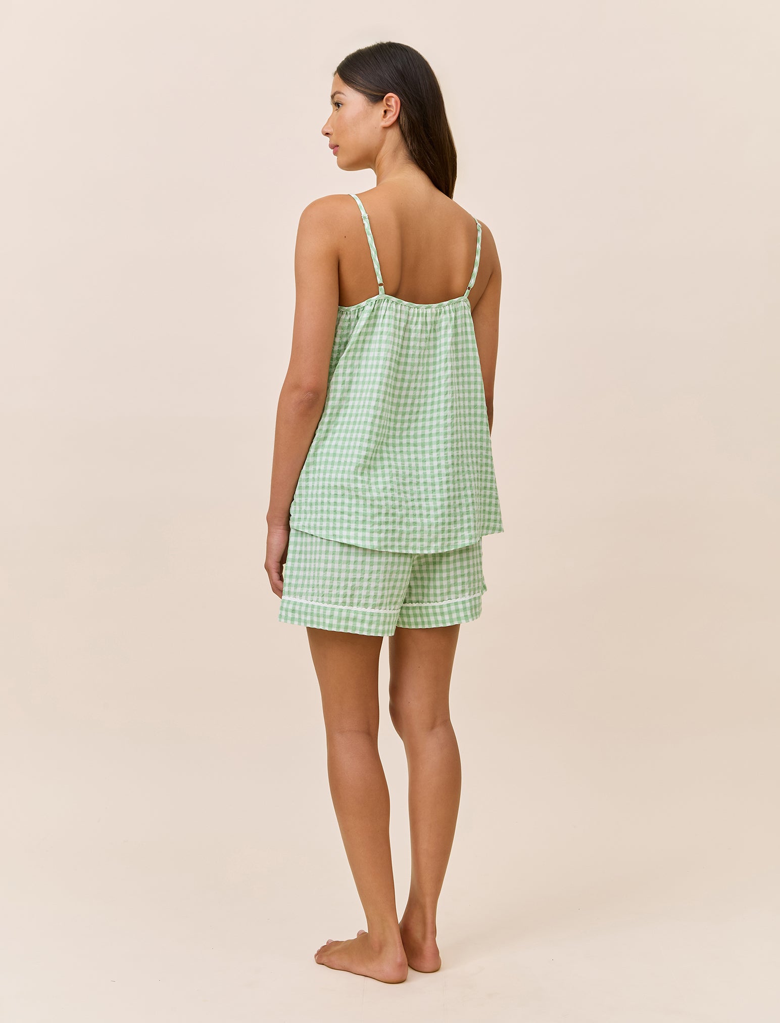 Seersucker Gingham Cami Boxer PJ
