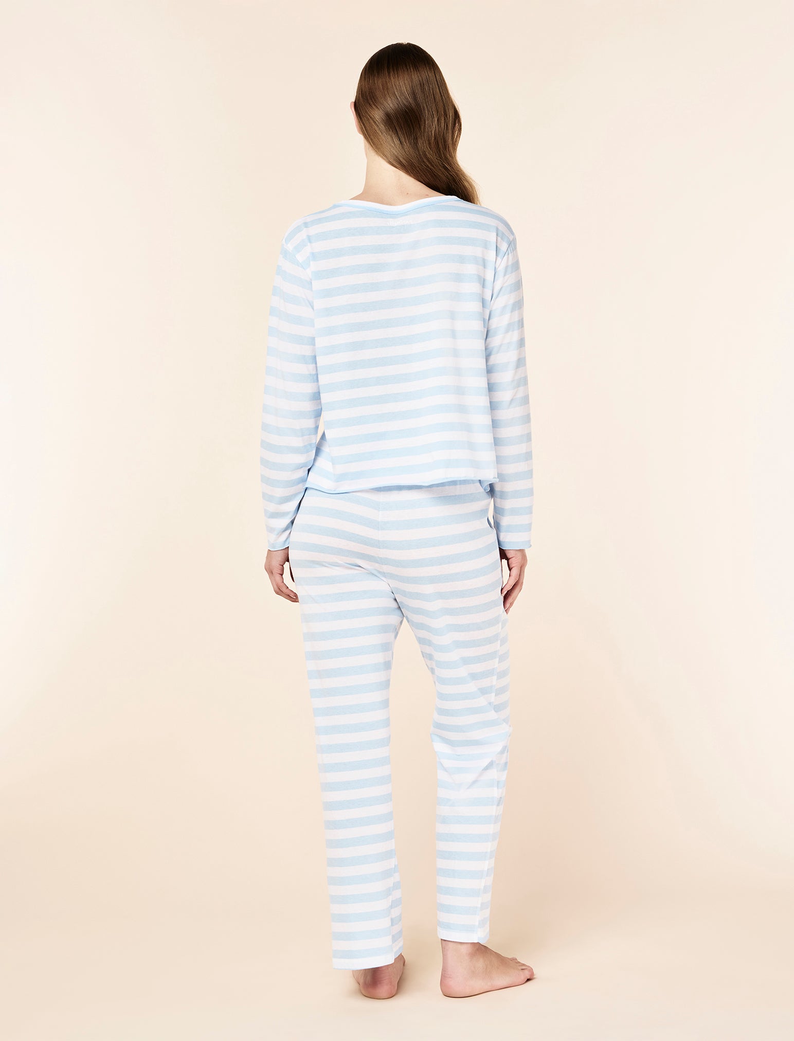 Jada Organic Cotton Knit Stripe Full Length PJ Set