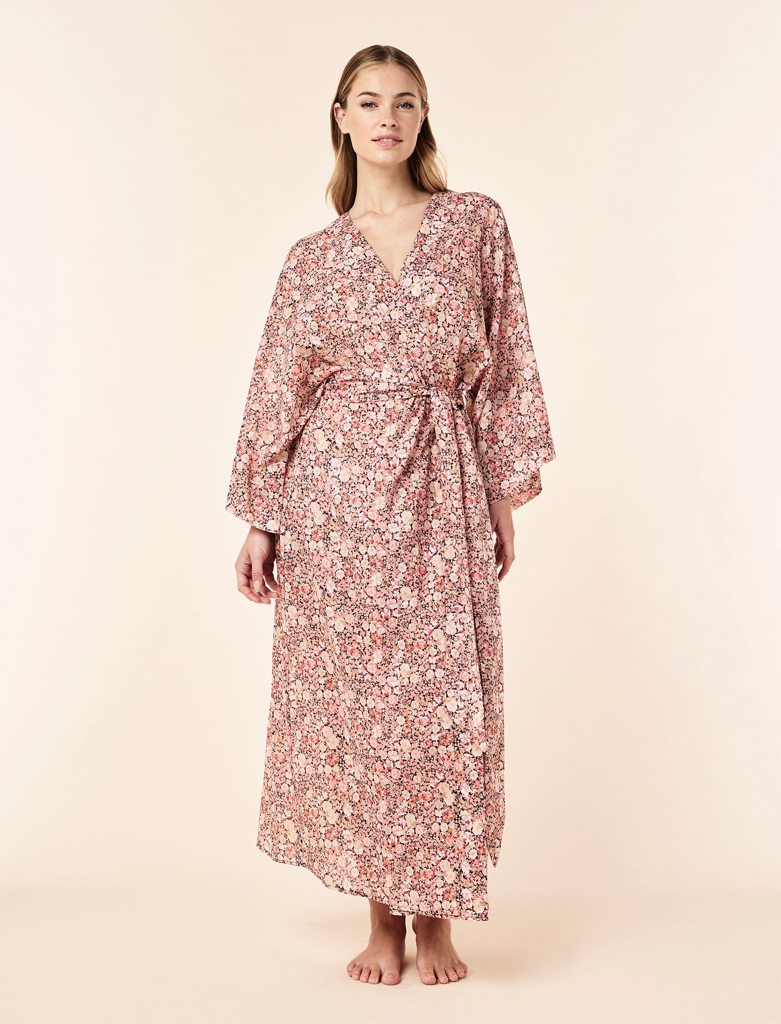 Carly Floral Maxi Kimono Robe