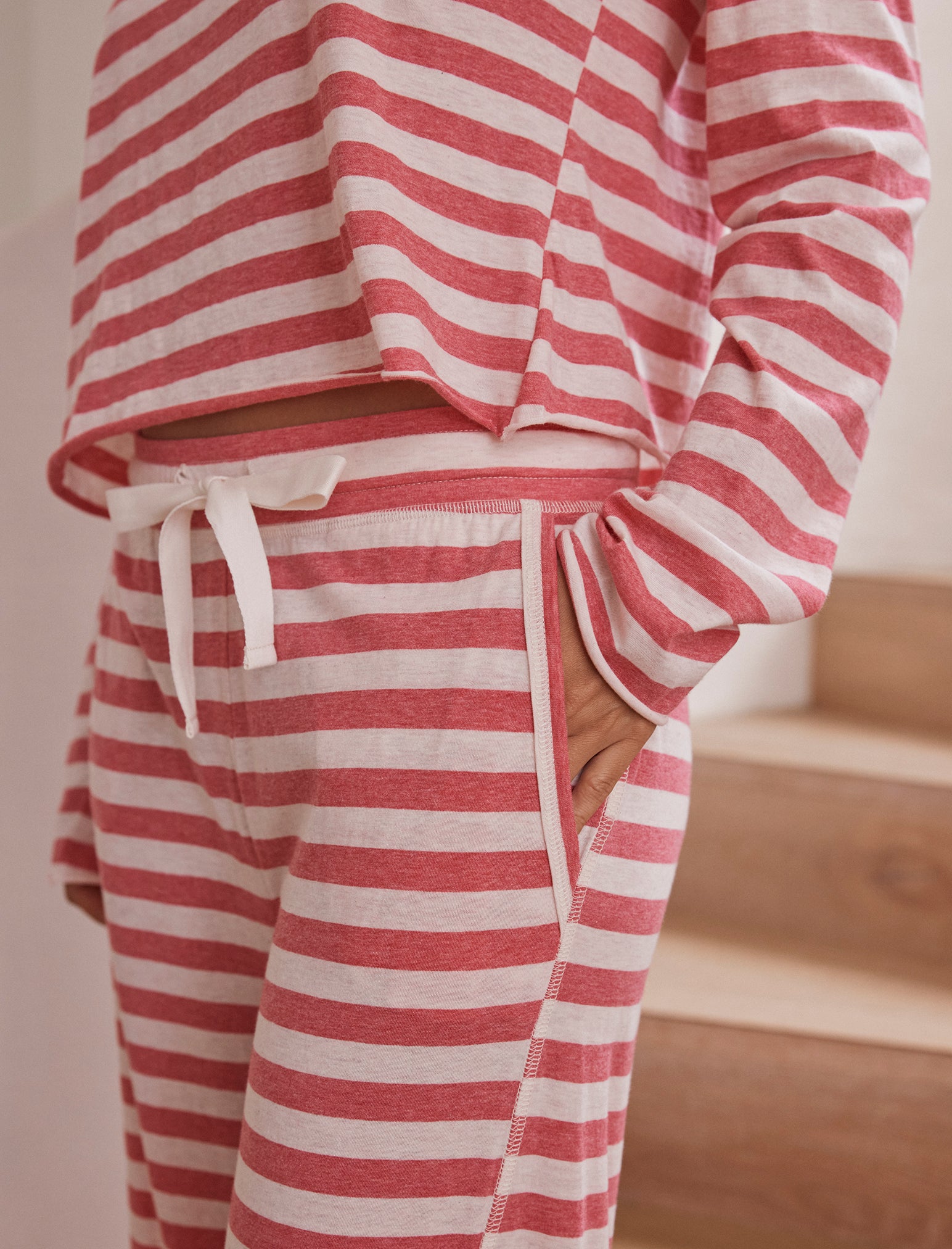 Jada Organic Cotton Knit Long Sleeve Boxy Tee & Straight Leg Pant Set