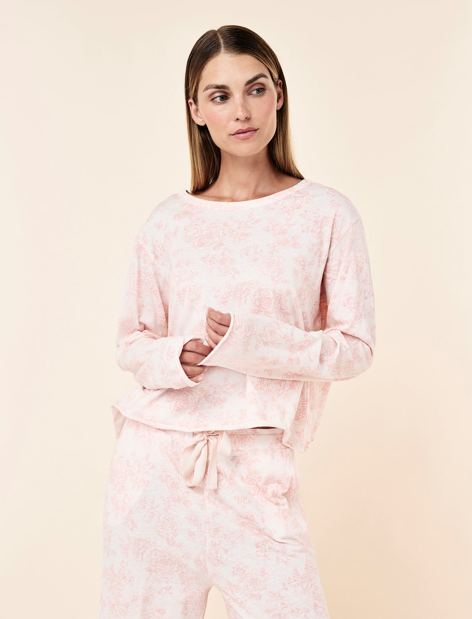 Nostalgia Organic Cotton Long Sleeve Tee & Straight Leg Pant Set