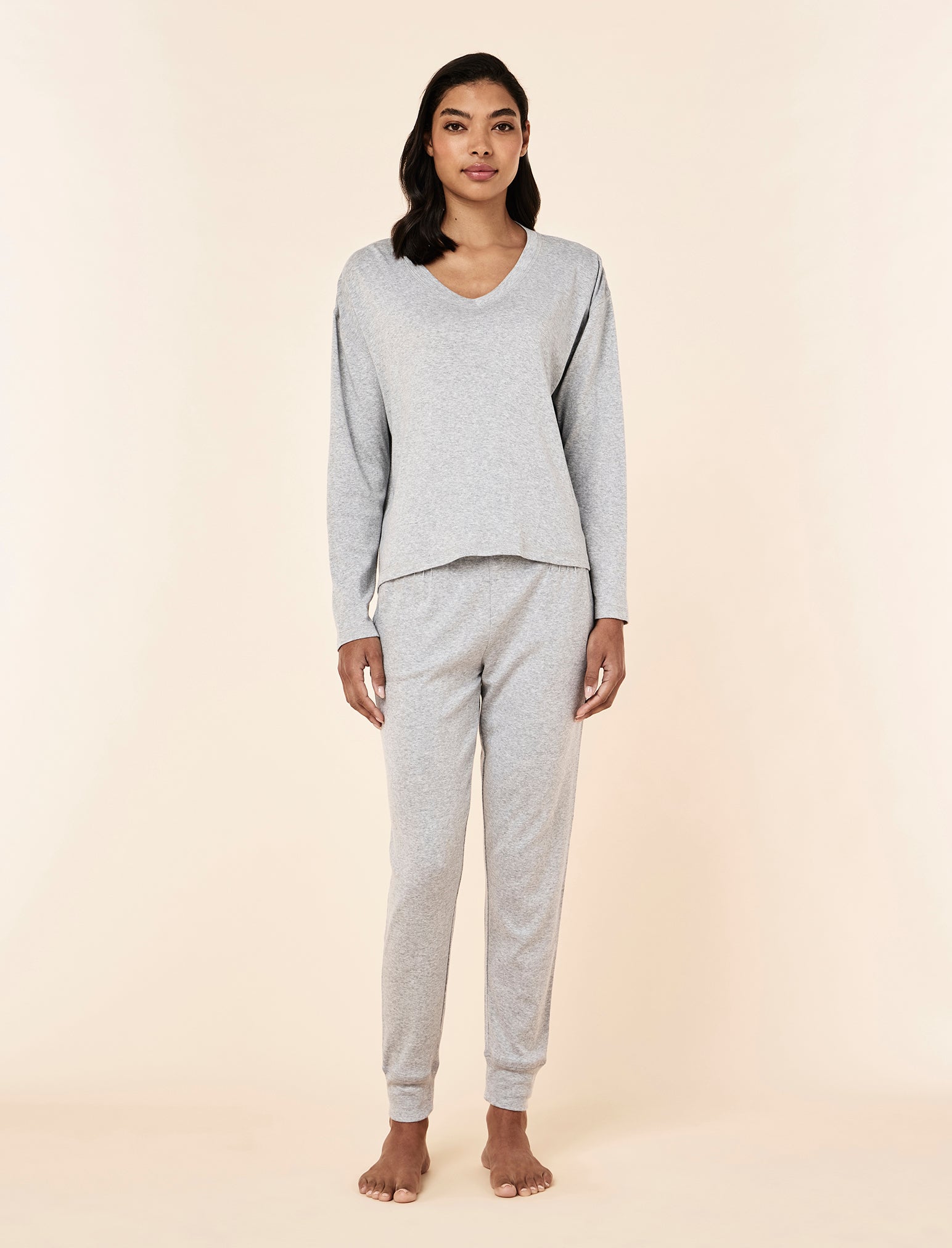 Pia Luxe V-Neck Long Sleeve Top