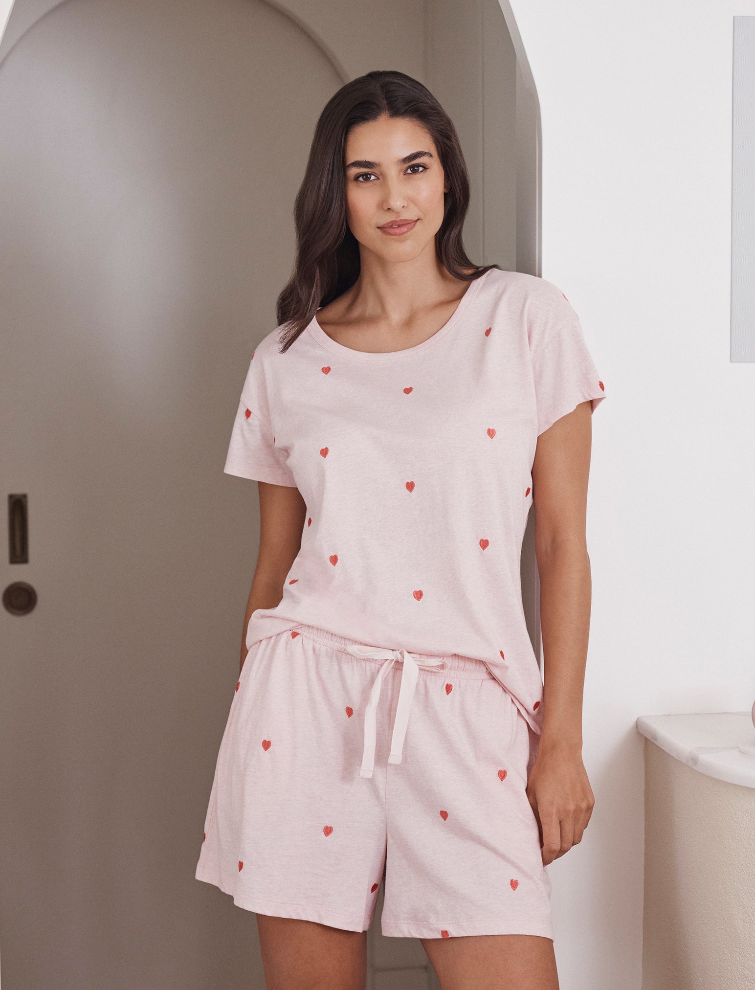 Jada Hearts Cotton Knit Boxer PJ Set