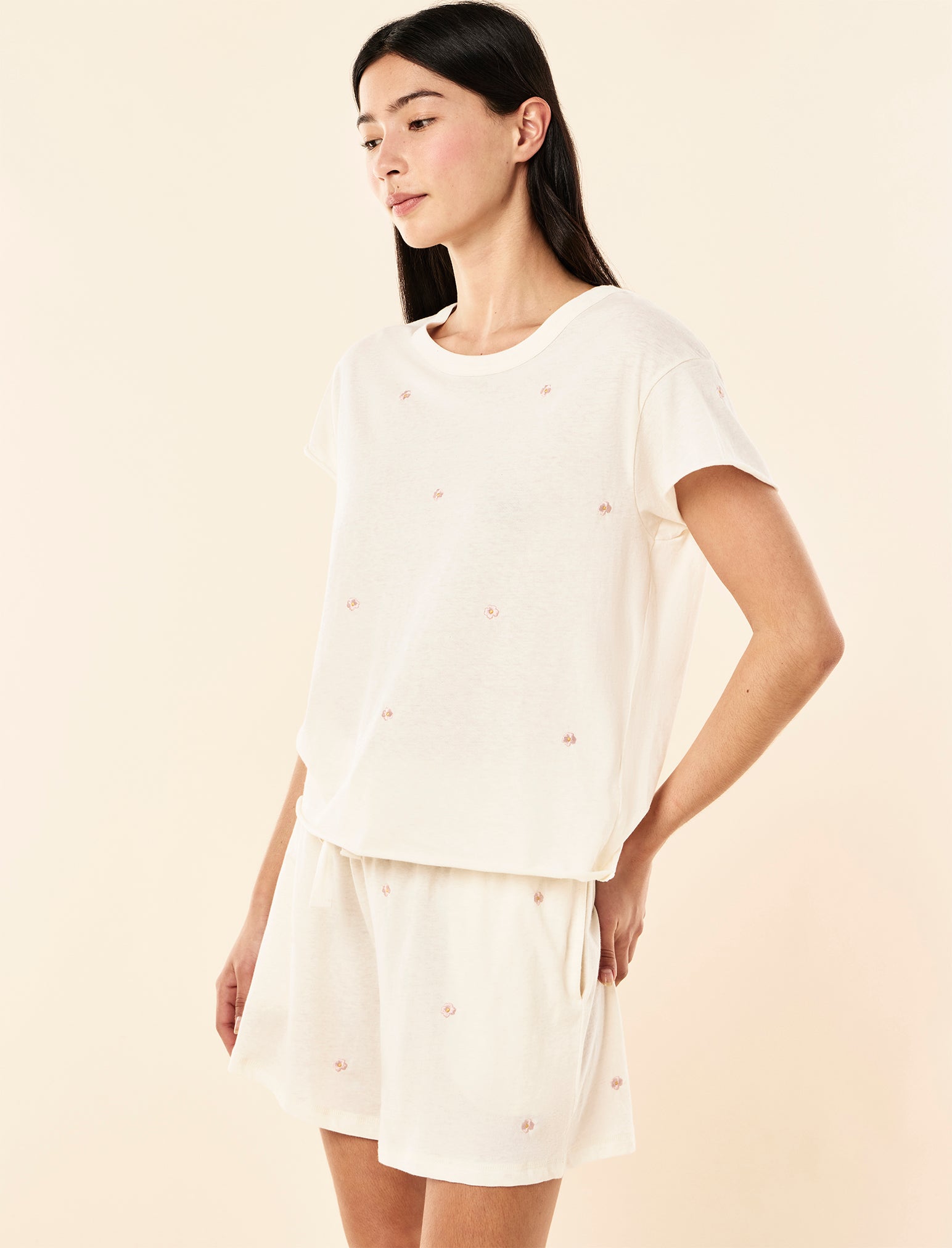 Jada Floral Cotton Knit Boxer PJ Set