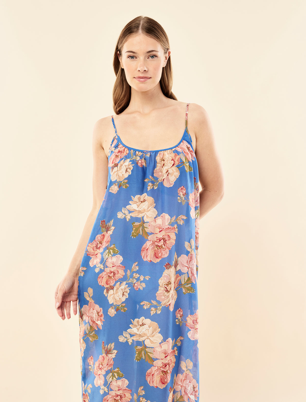 Sianie wearing the Iona Maxi Strappy Nightie
