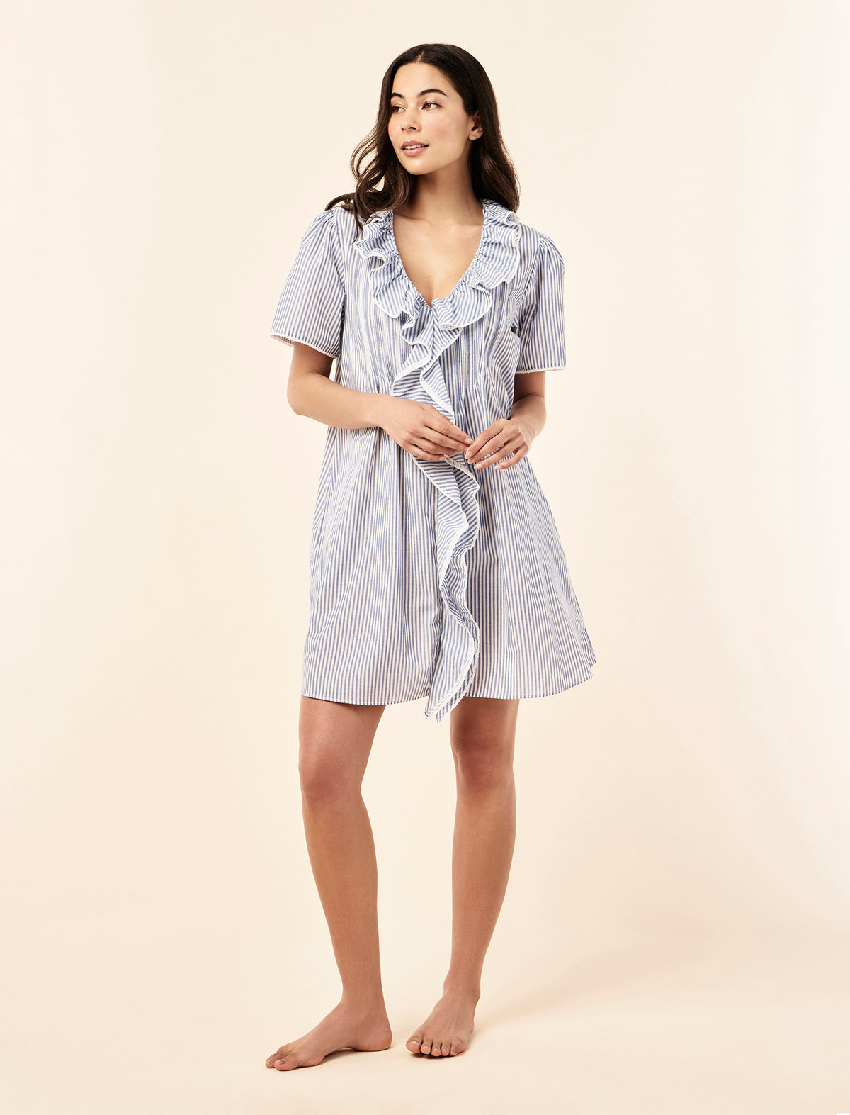 Elani Cotton Short Sleeve Midi Nightie