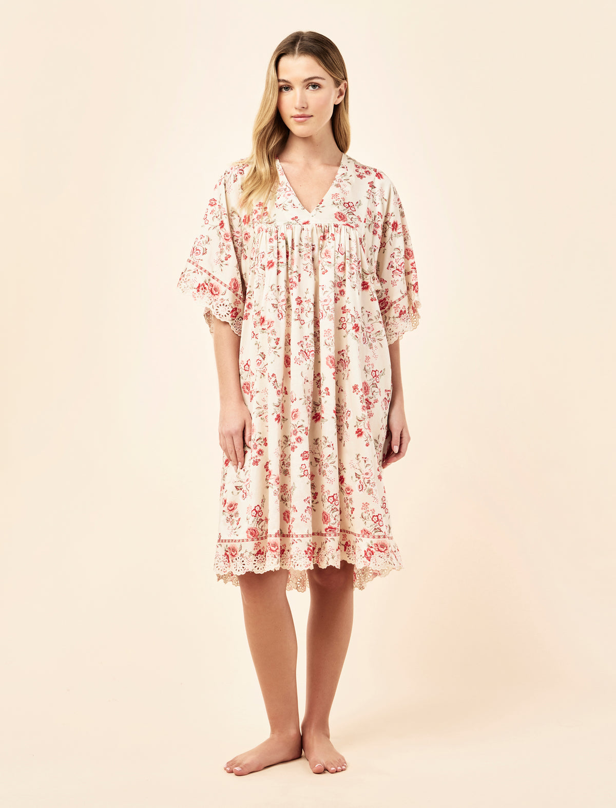 Border Floral Kaftan Nightie