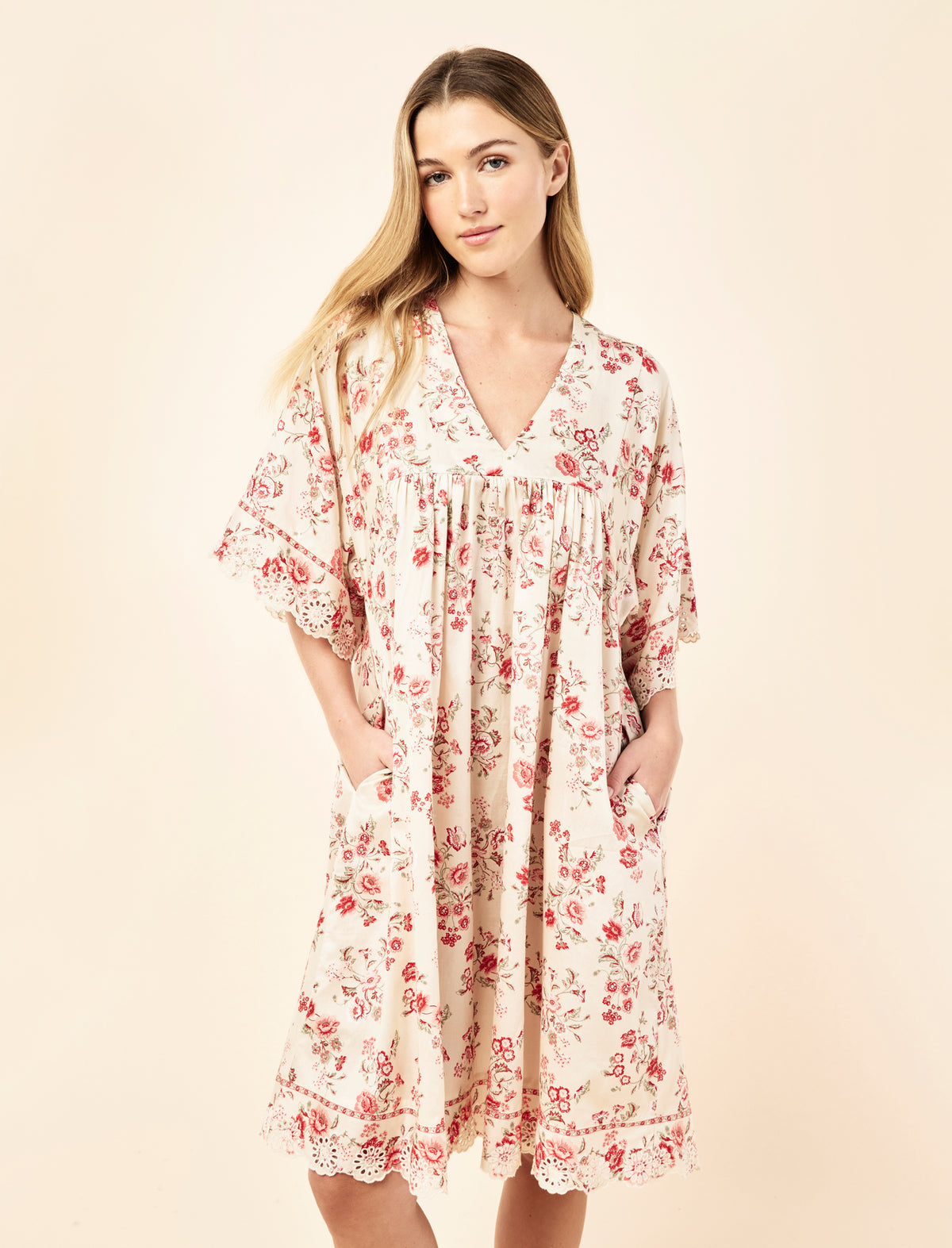 Border Floral Kaftan Nightie