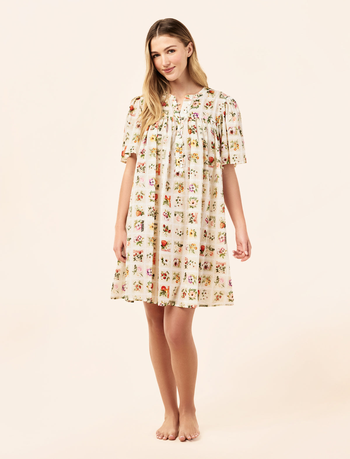Blooms Gathered Sleeve Nightie