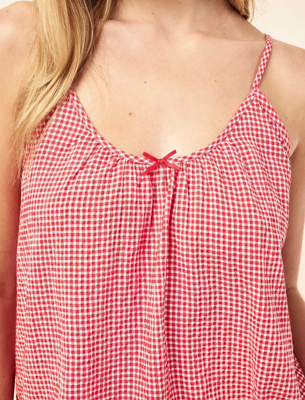 Seersucker Gingham Cami Boxer PJ Set