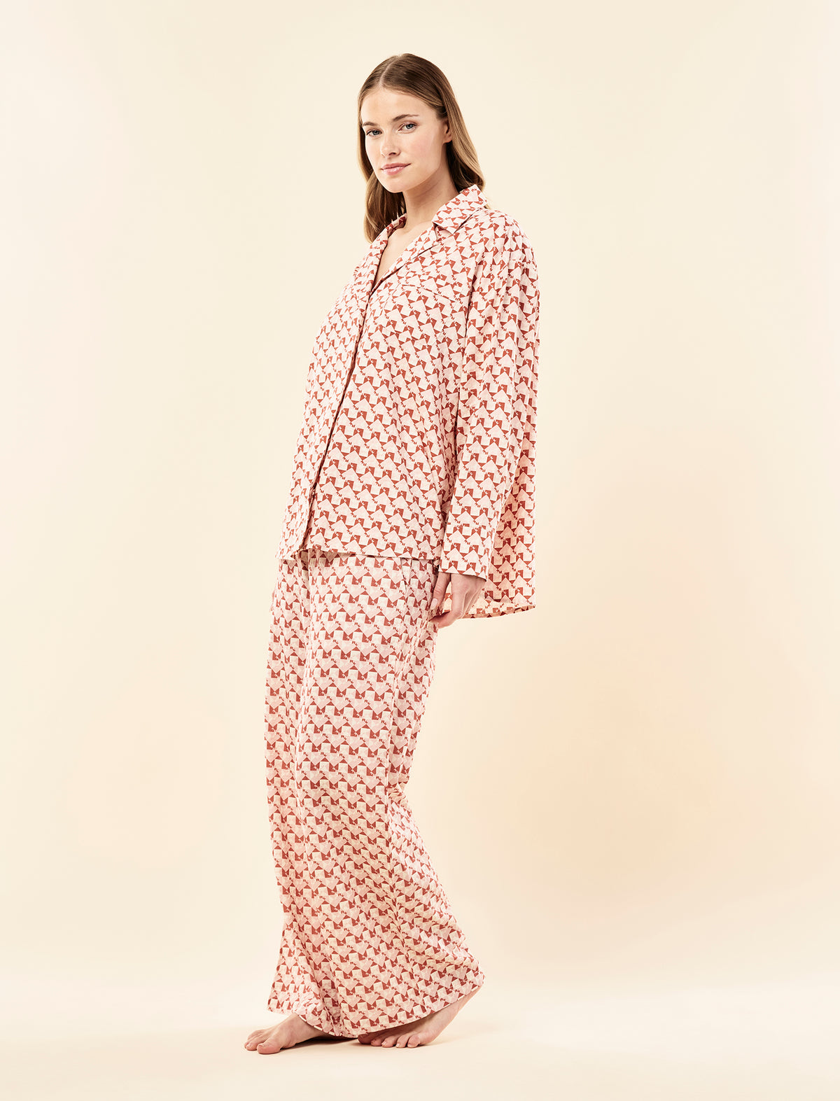 Karen Walker Monogram Tiles Relaxed Full Length PJ Set