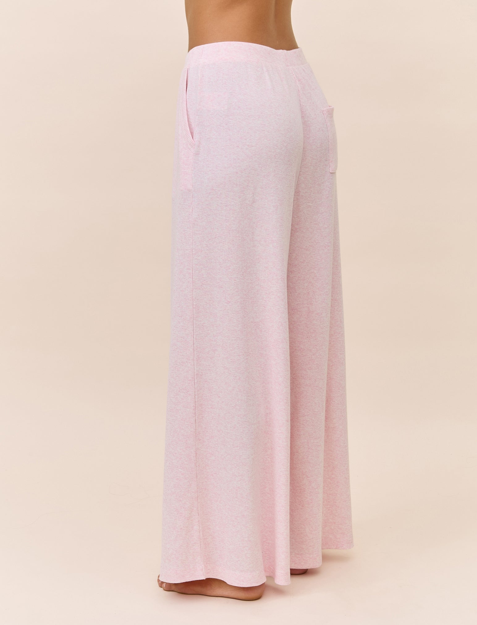 Soft Baby Rib Full Length Wide Leg Pant