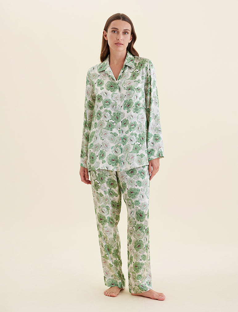 Florence Silk Full Length PJ Set