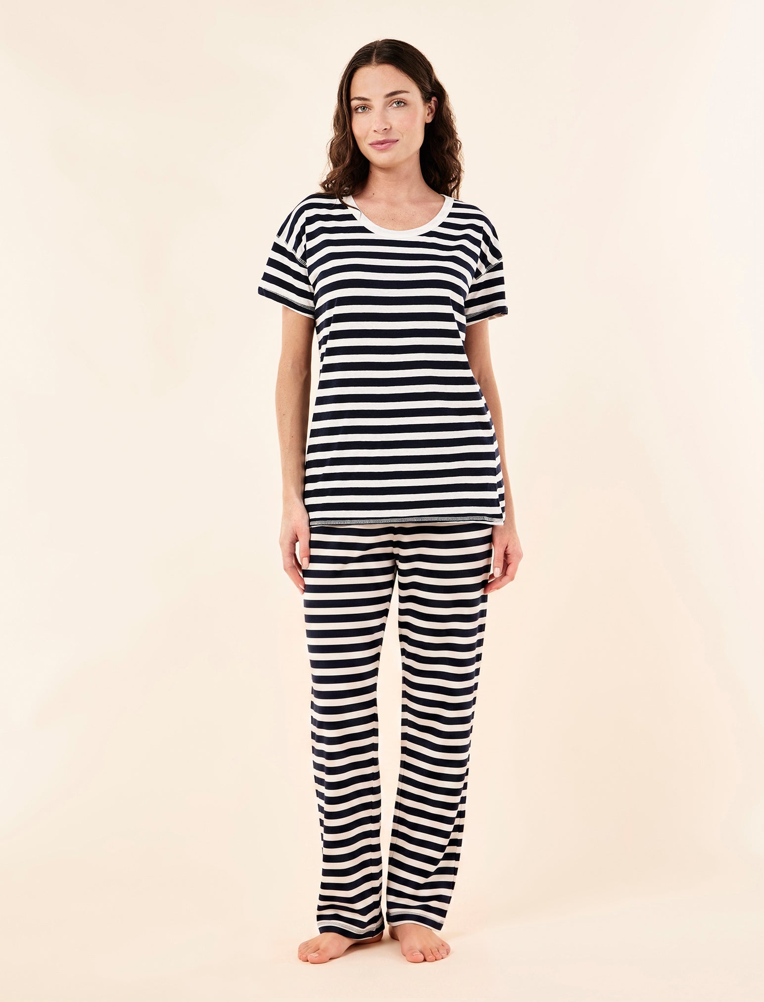 Jada Organic Cotton Knit Tee & Straight Leg Pant