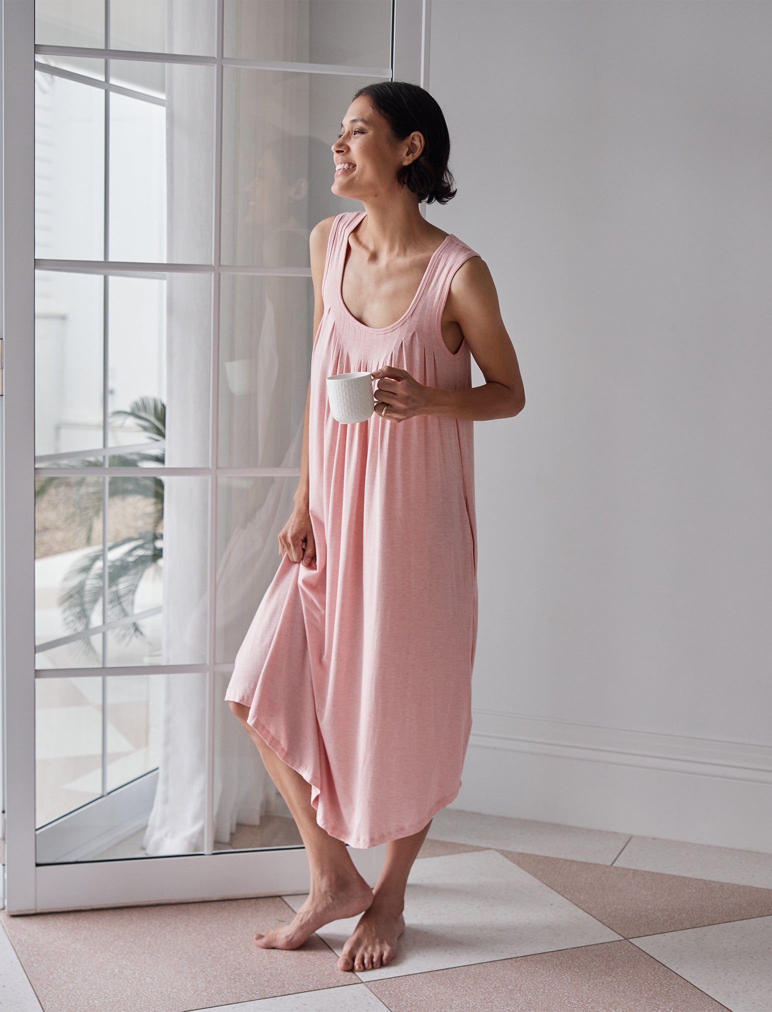 Kate Modal Soft Pleat Front Maxi Nightie