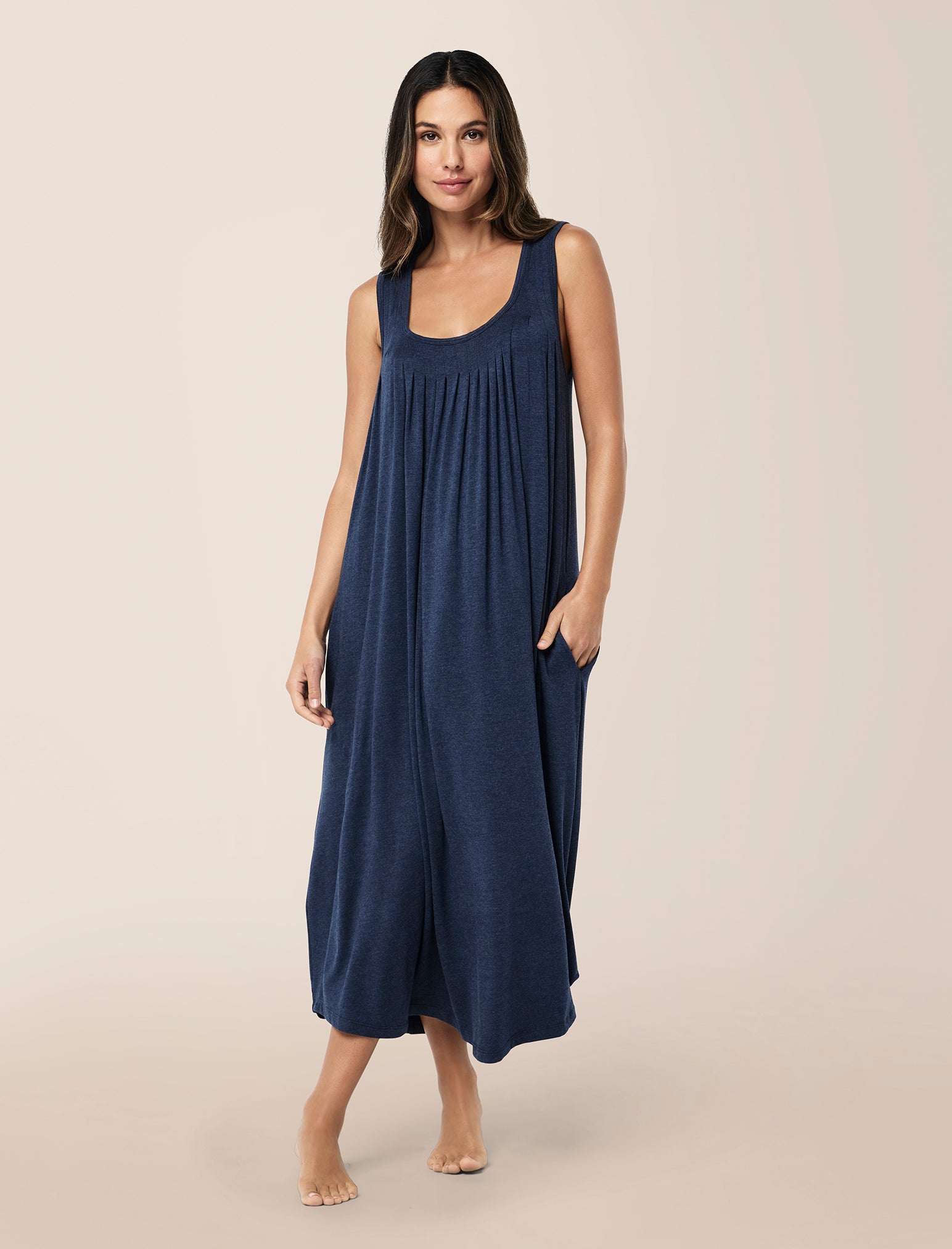 Kate Modal Soft Pleat Front Maxi Nightie