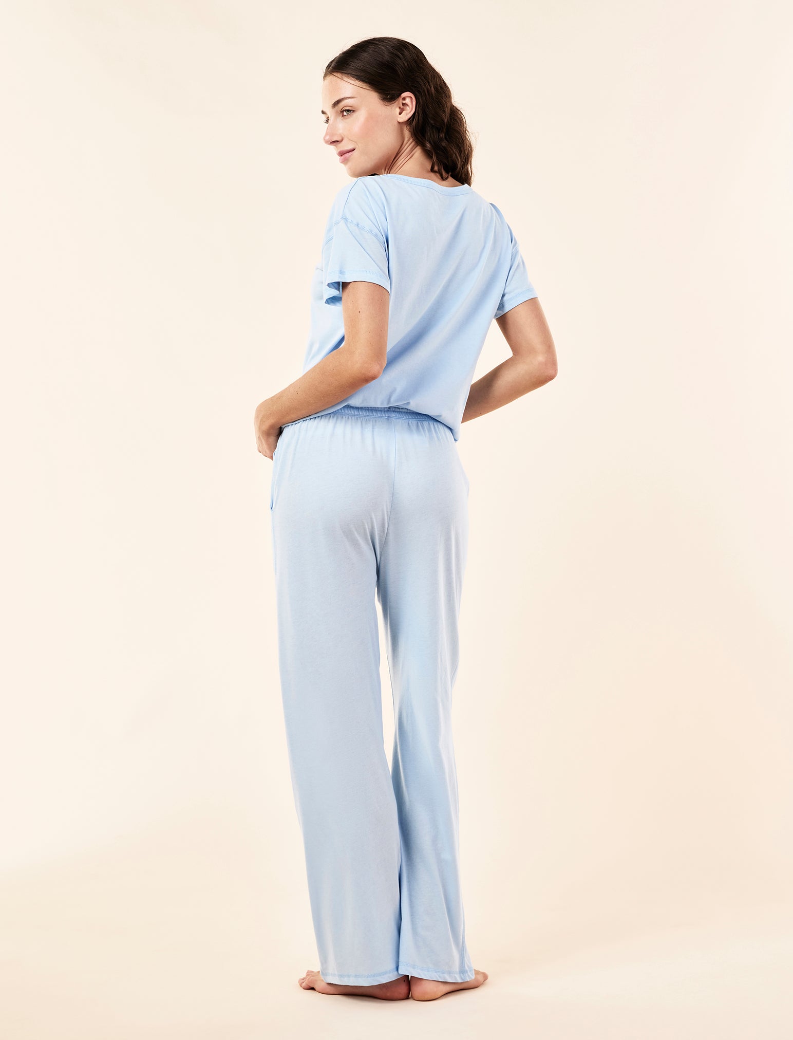 Jada Organic Cotton Knit Tee & Straight Leg Pant Set