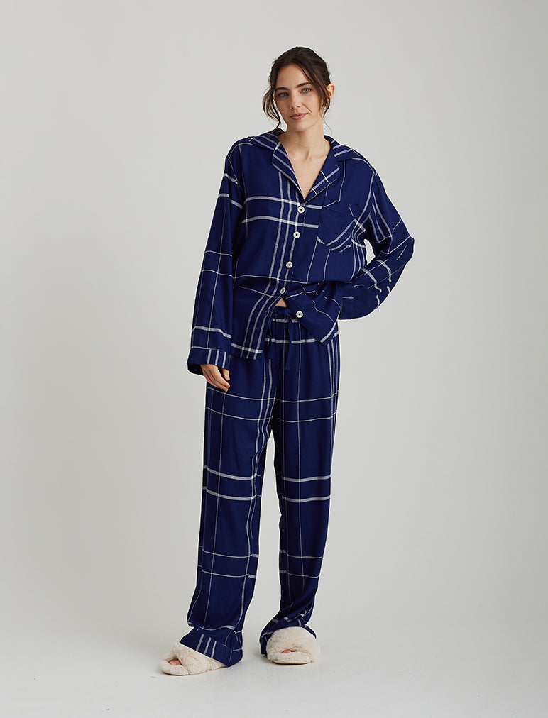 Comfy Plaid PJ in Navy
