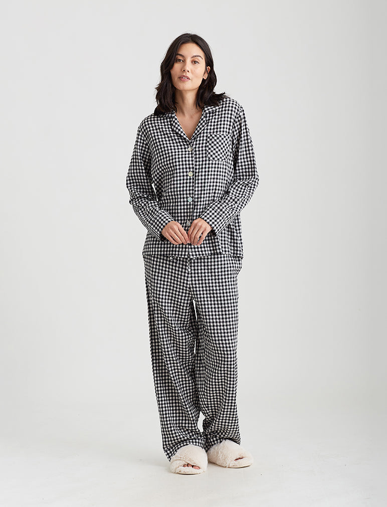 Seersucker Gingham F/L PJ Set