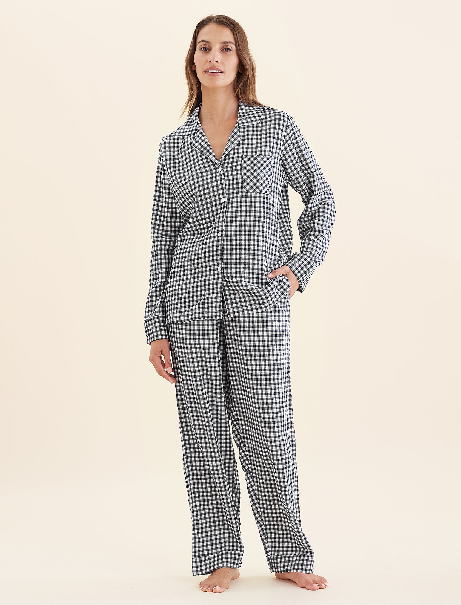 Seersucker Gingham F/L PJ Set