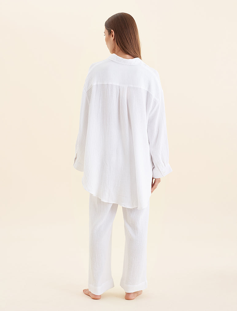 Ashley Textured Cotton Oversized Shirt