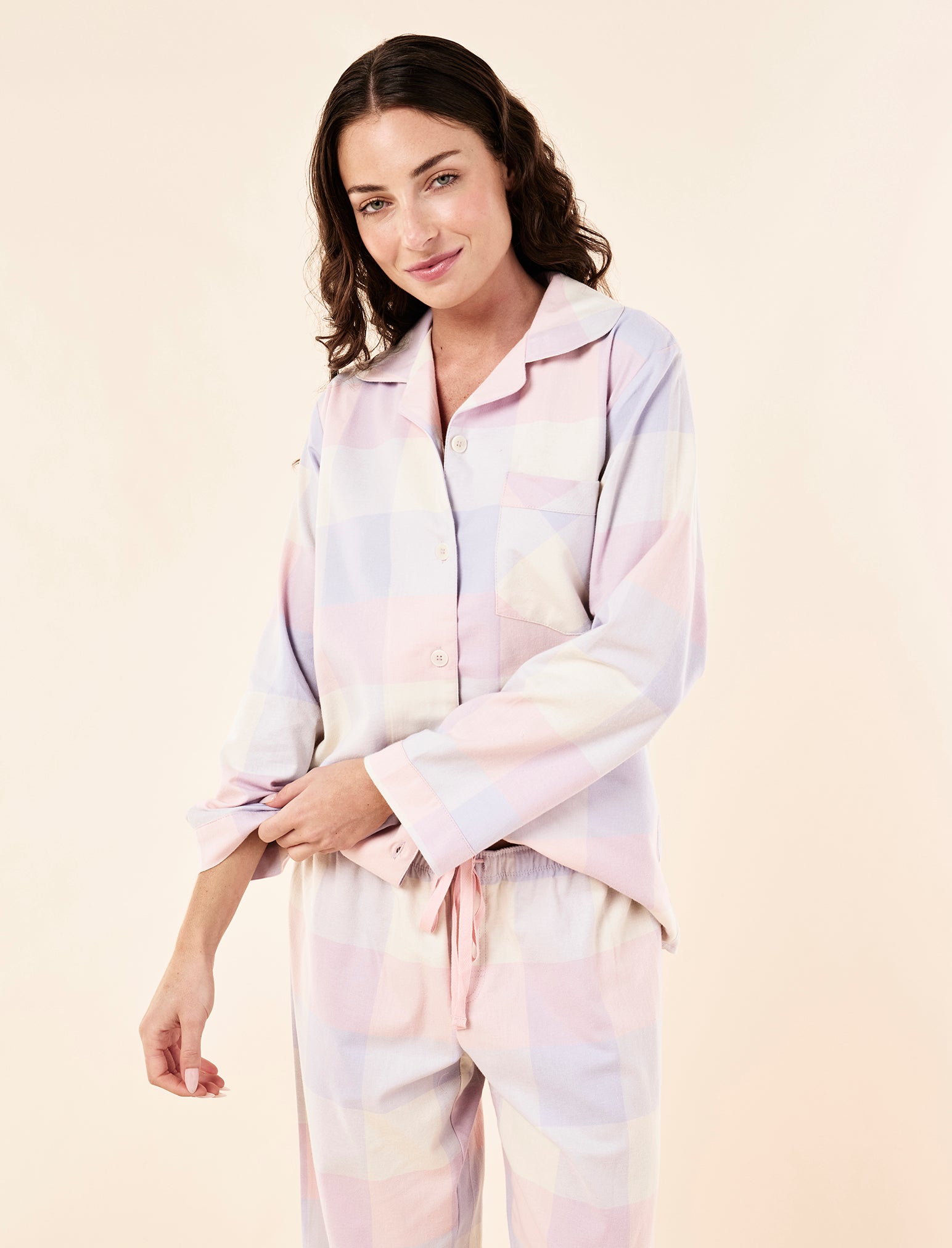 Organic Cotton Plaid Full Length PJ Set