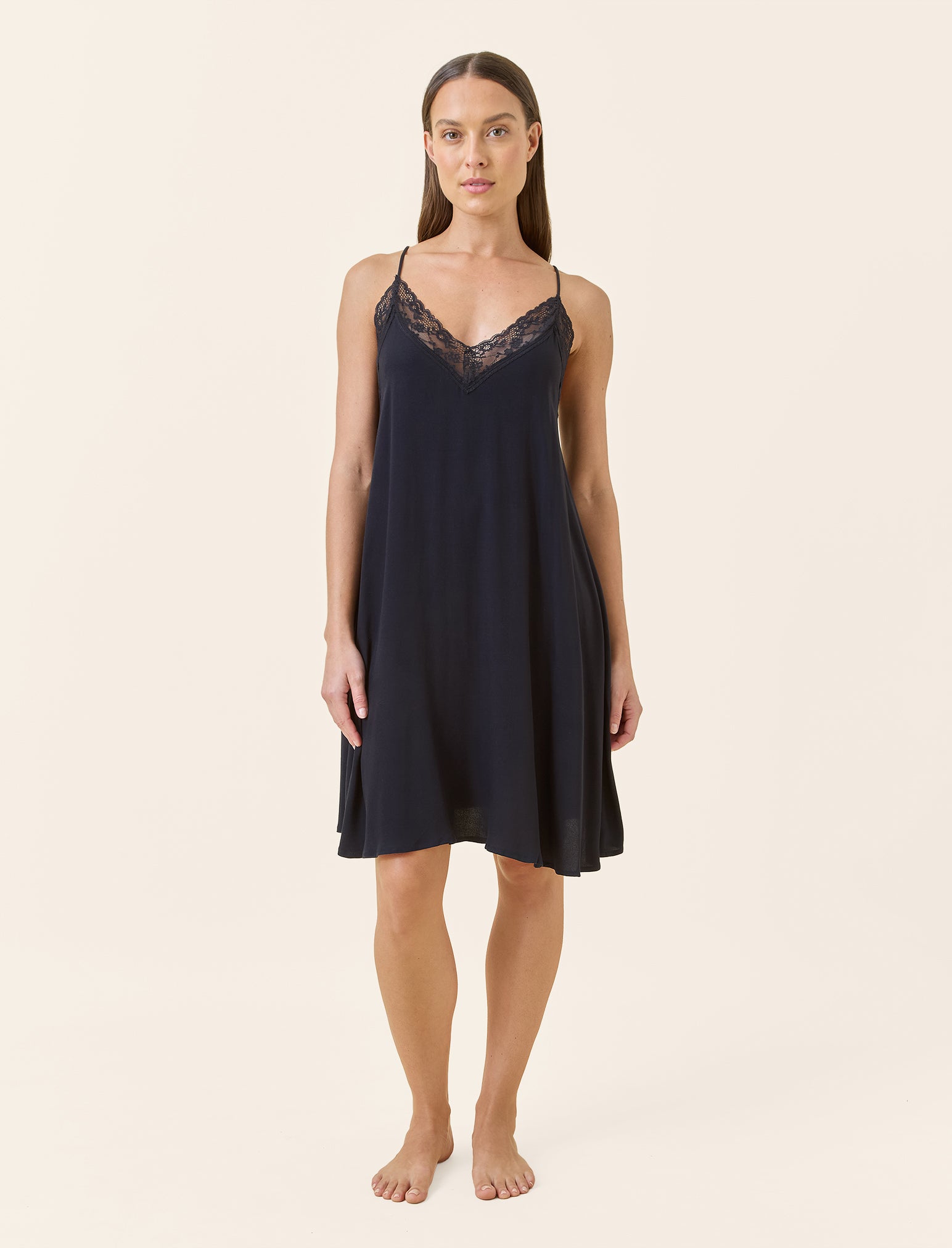 Talia Lace Front Midi Nightie