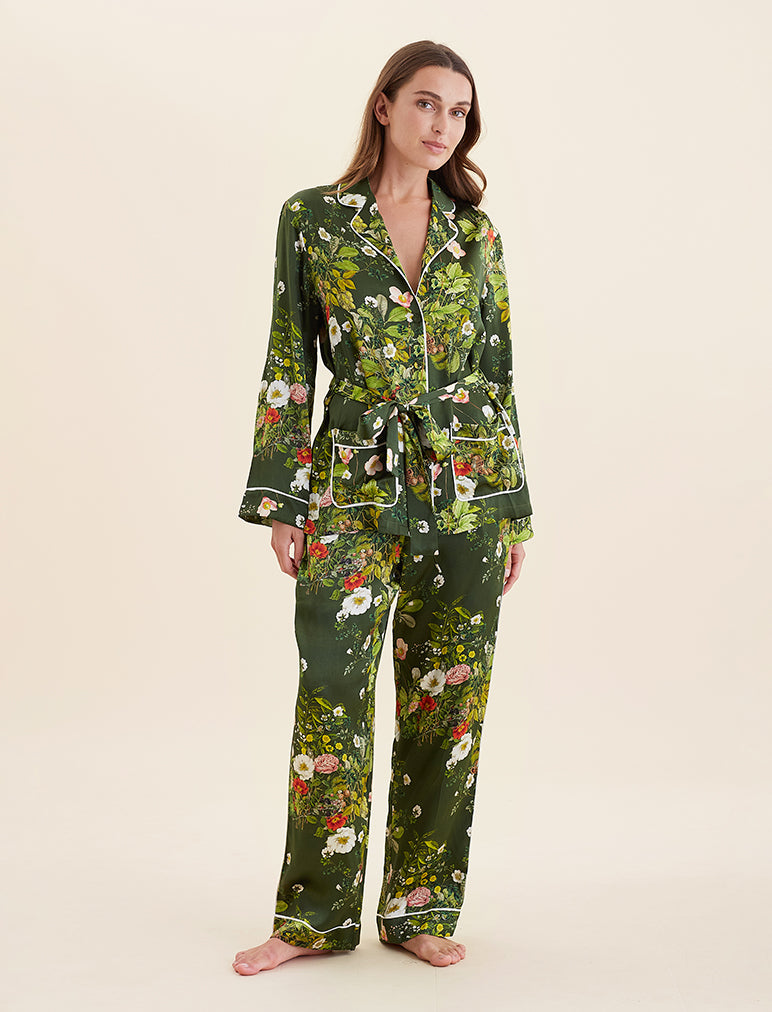 Karen Walker Love Letters Silk Wrap PJ Set