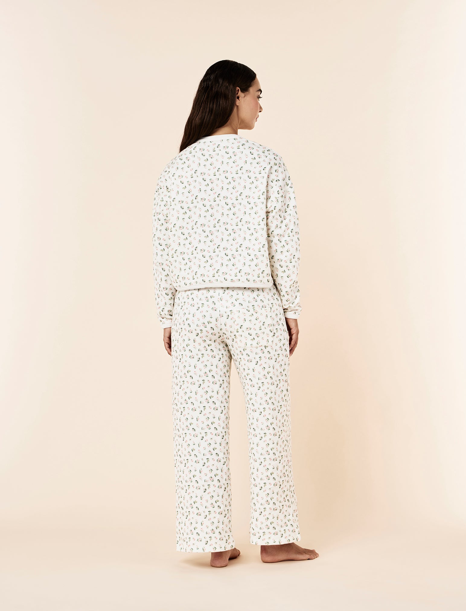 Quilted Cotton Henley Long Sleeve Top