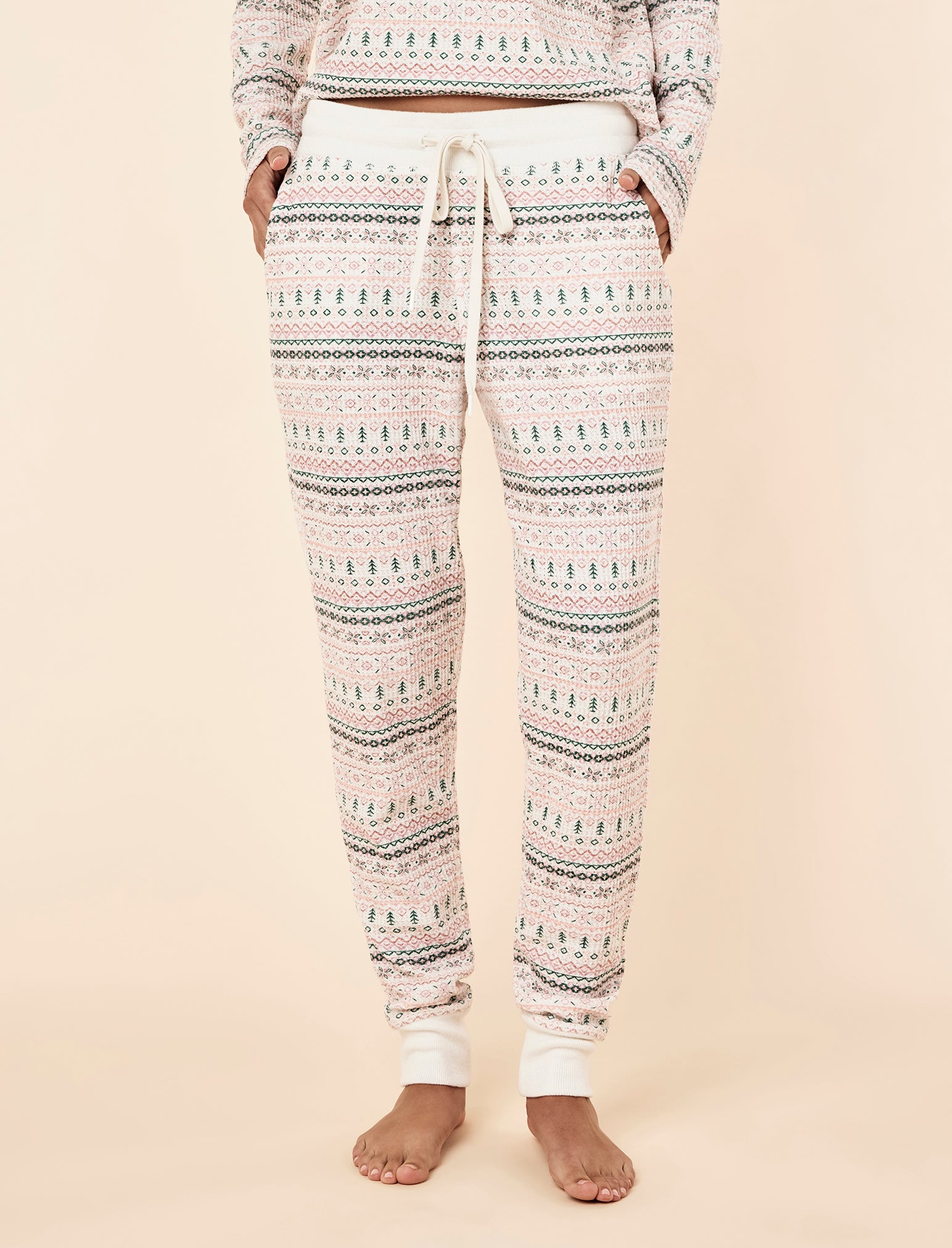 Fairisle Waffle Long Sleeve Top and Jogger