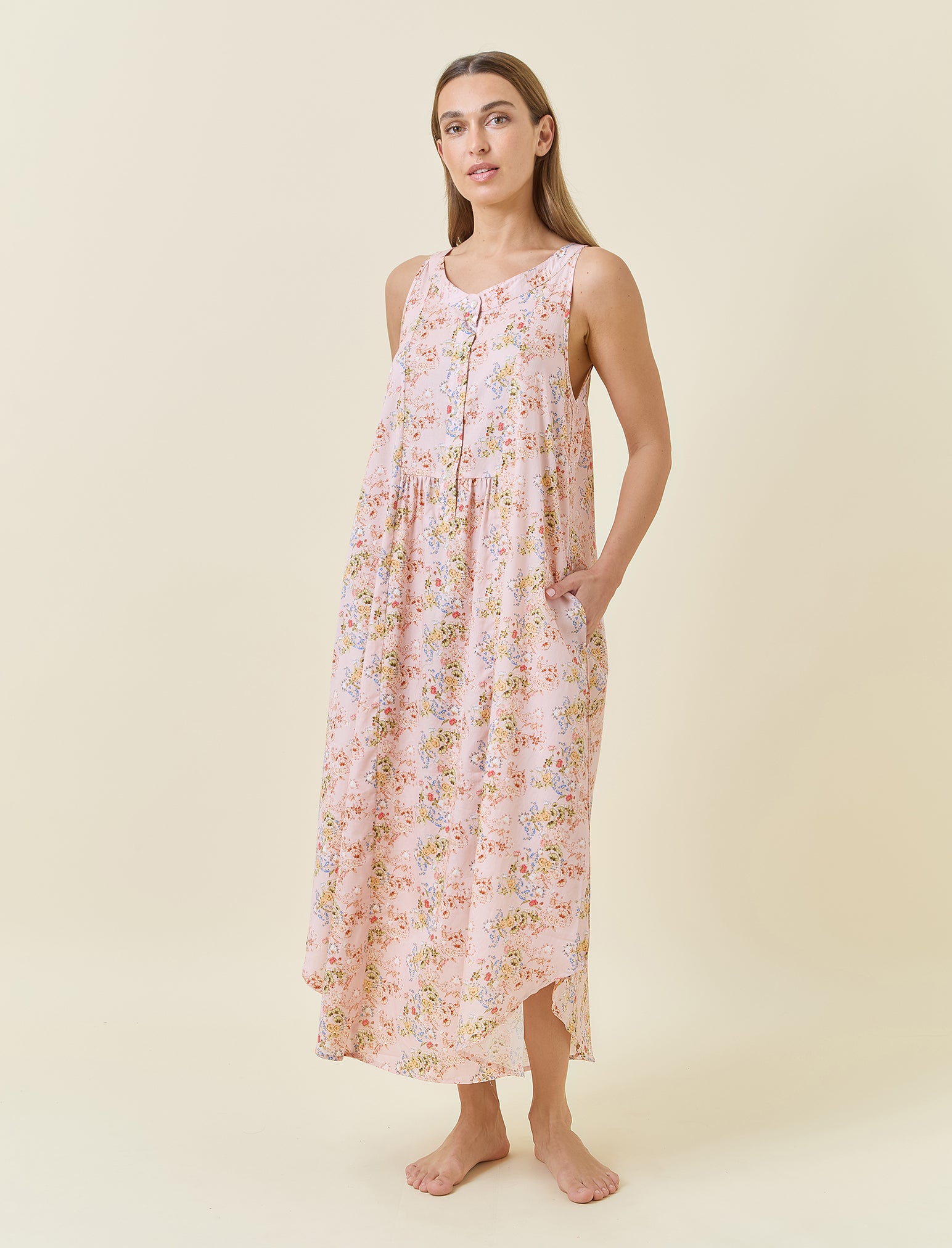 Molly Panel Front Maxi Nightie